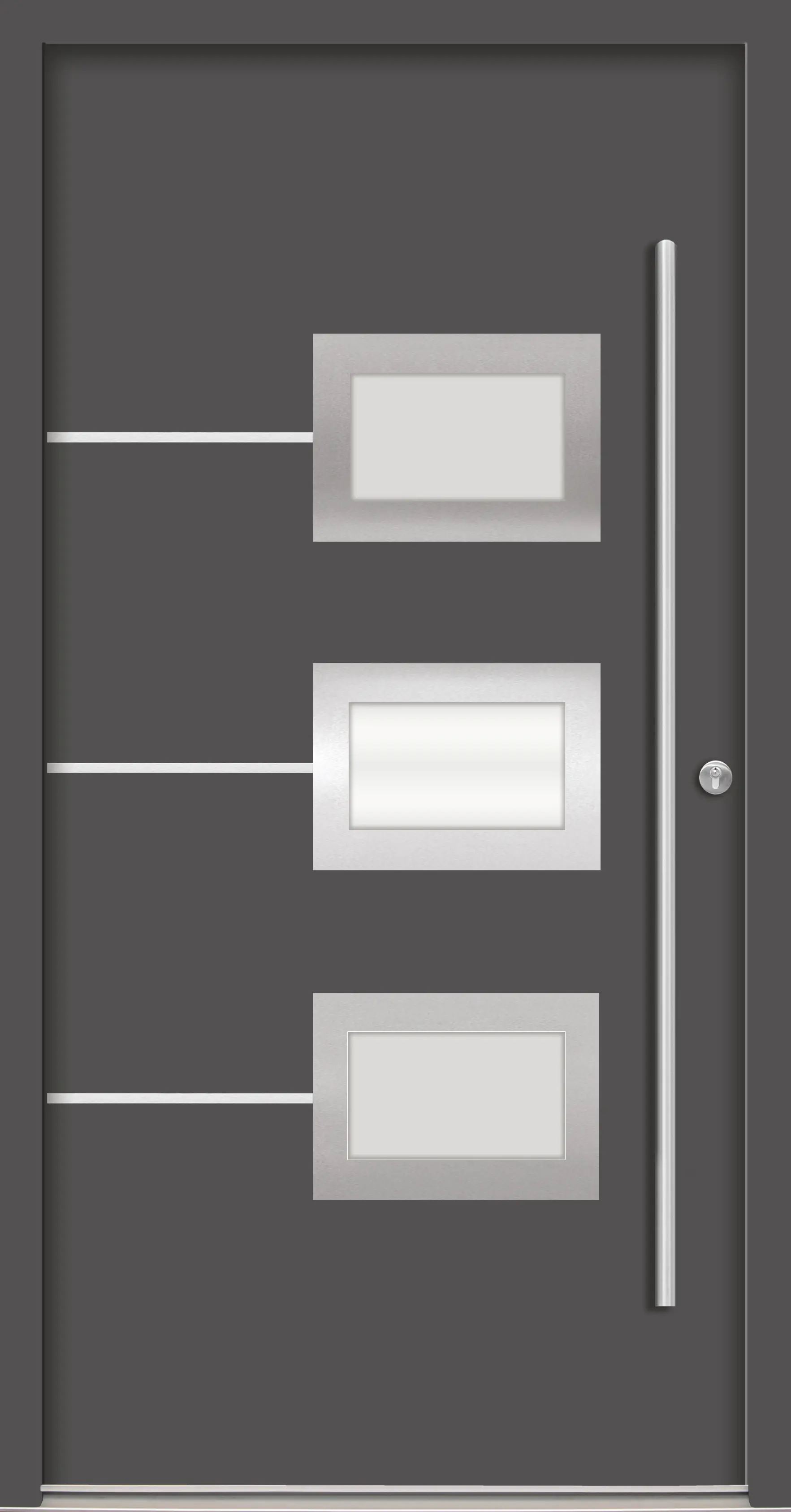 Splendoor Haustür Passivedoor Premium B03 Anthrazit DIN Rechts 100 x 210 cm