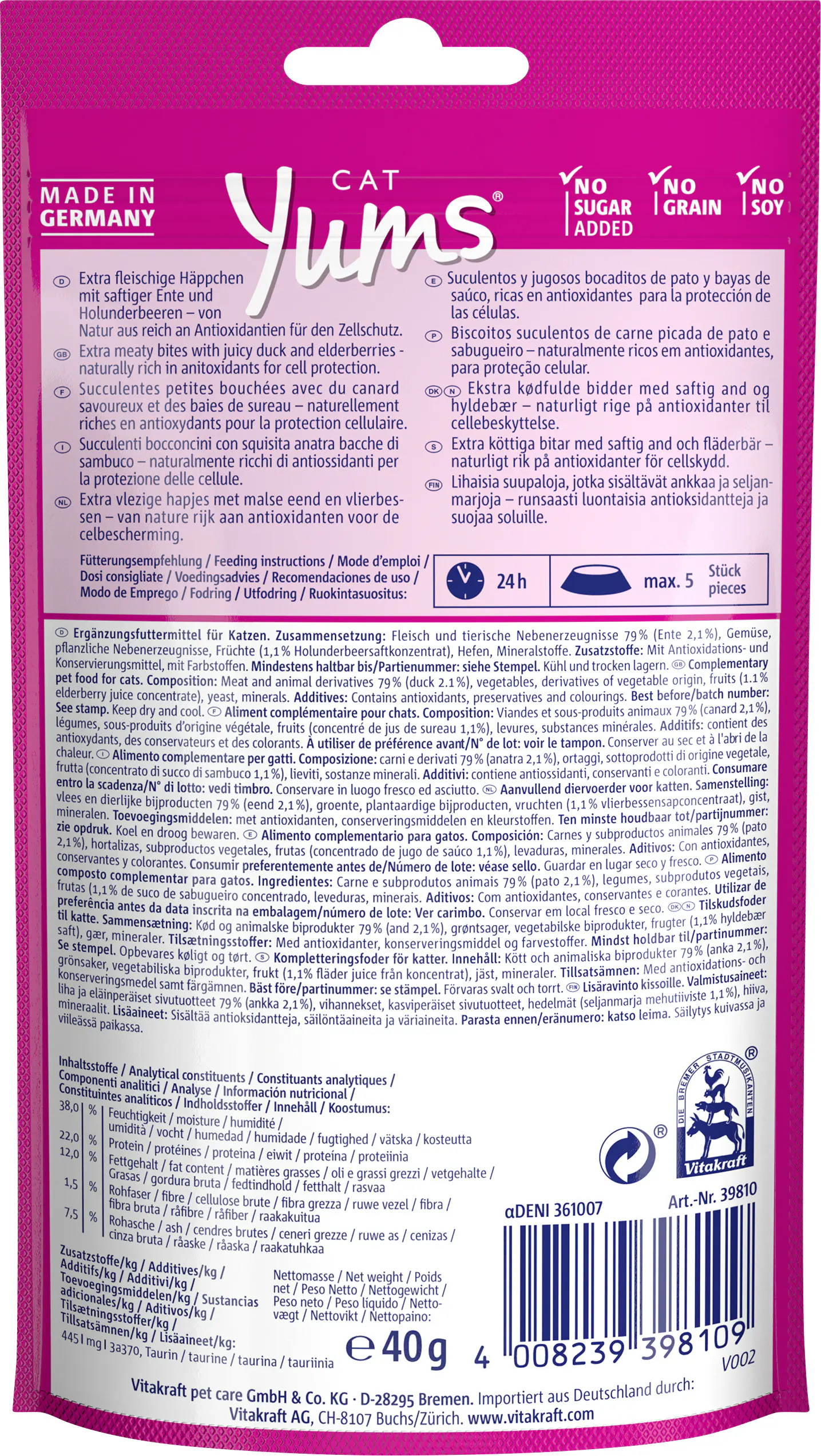 Vitakraft Cat Yums® Superfood Holunder 40 g
