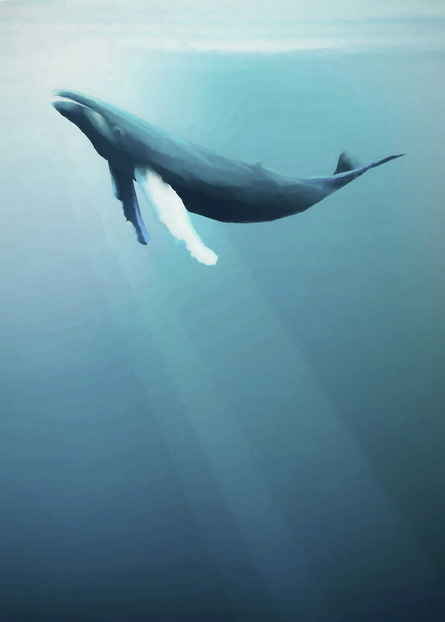 Komar Vlies Fototapete Artsy Humpback Whal 200 x 280 cm 