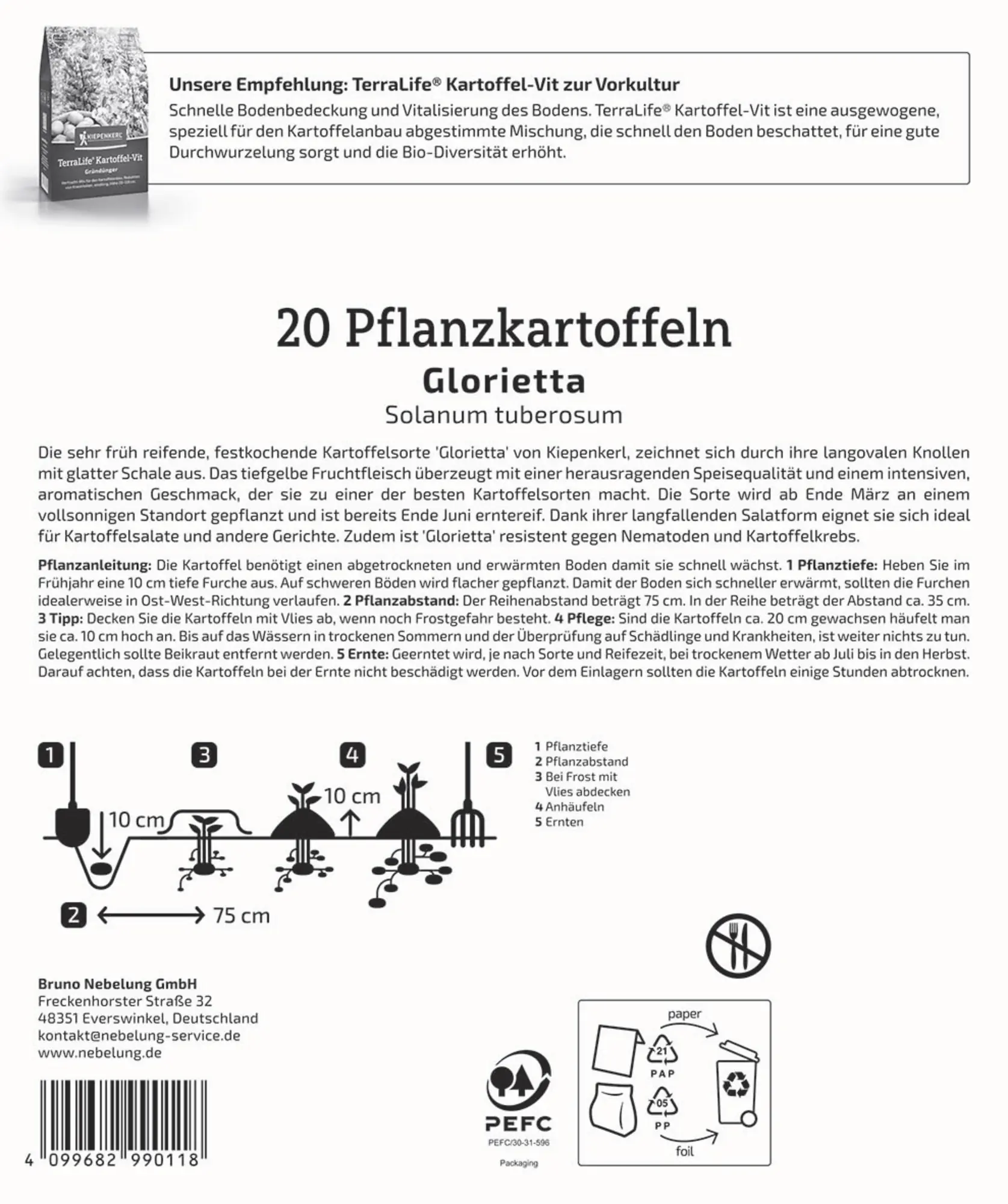 Kiepenkerl Pflanzkartoffel Glorietta 20 Stück