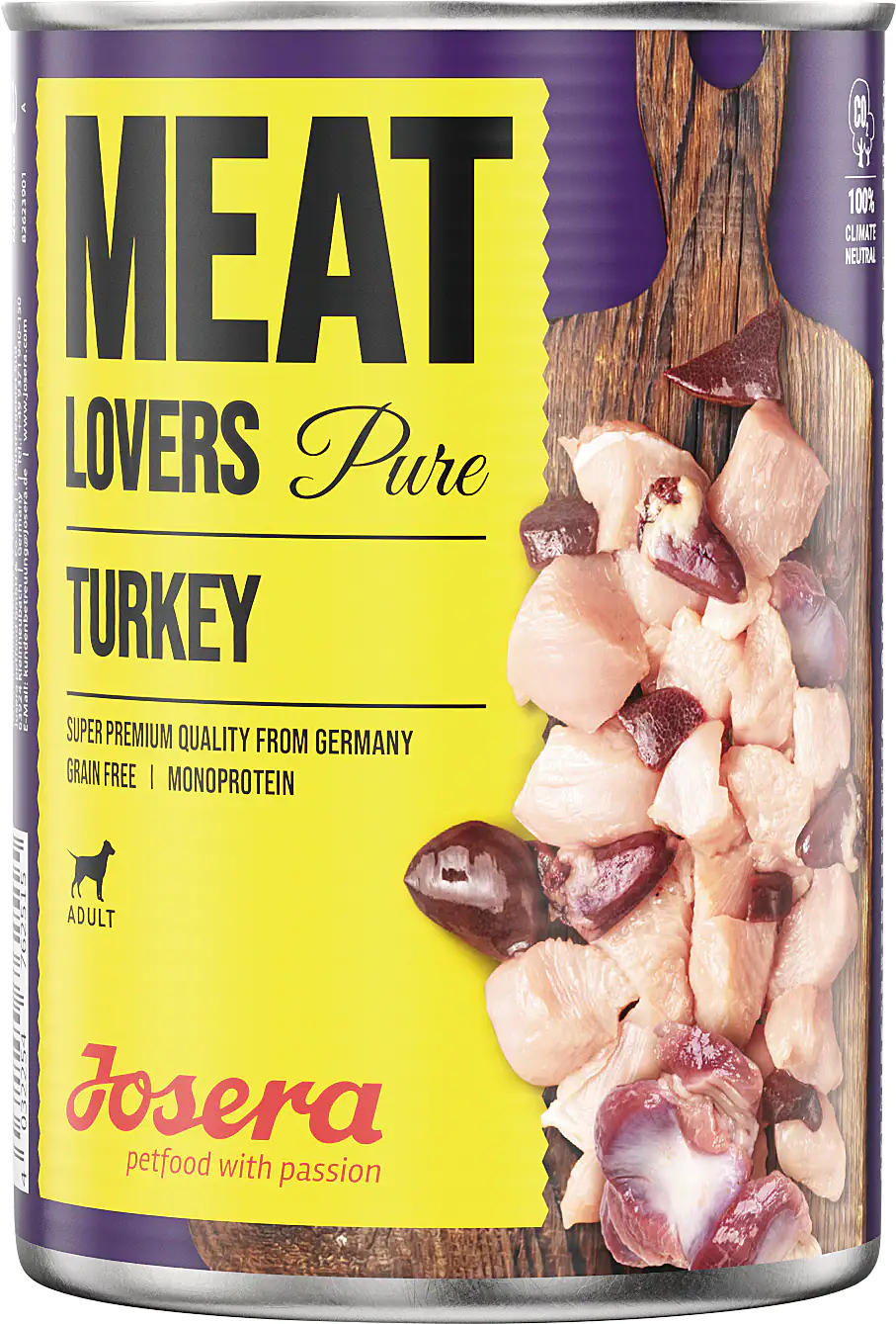 Josera Meat Lovers Hundenassfutter Adult getreidefrei 800 g Pute