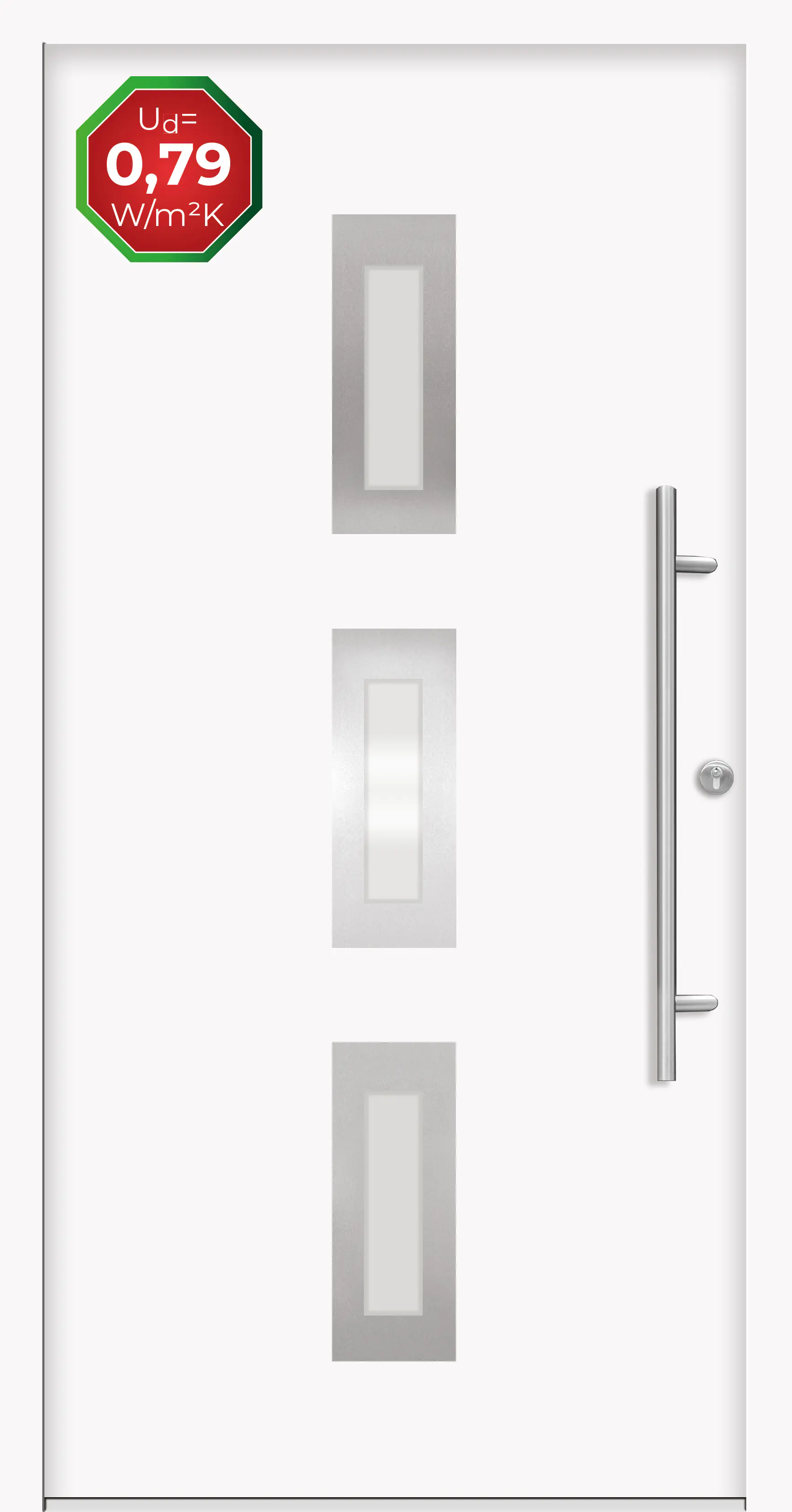 Splendoor Haustür Passivedoor Premium B02 Weiß DIN Rechts 110 x 210 cm