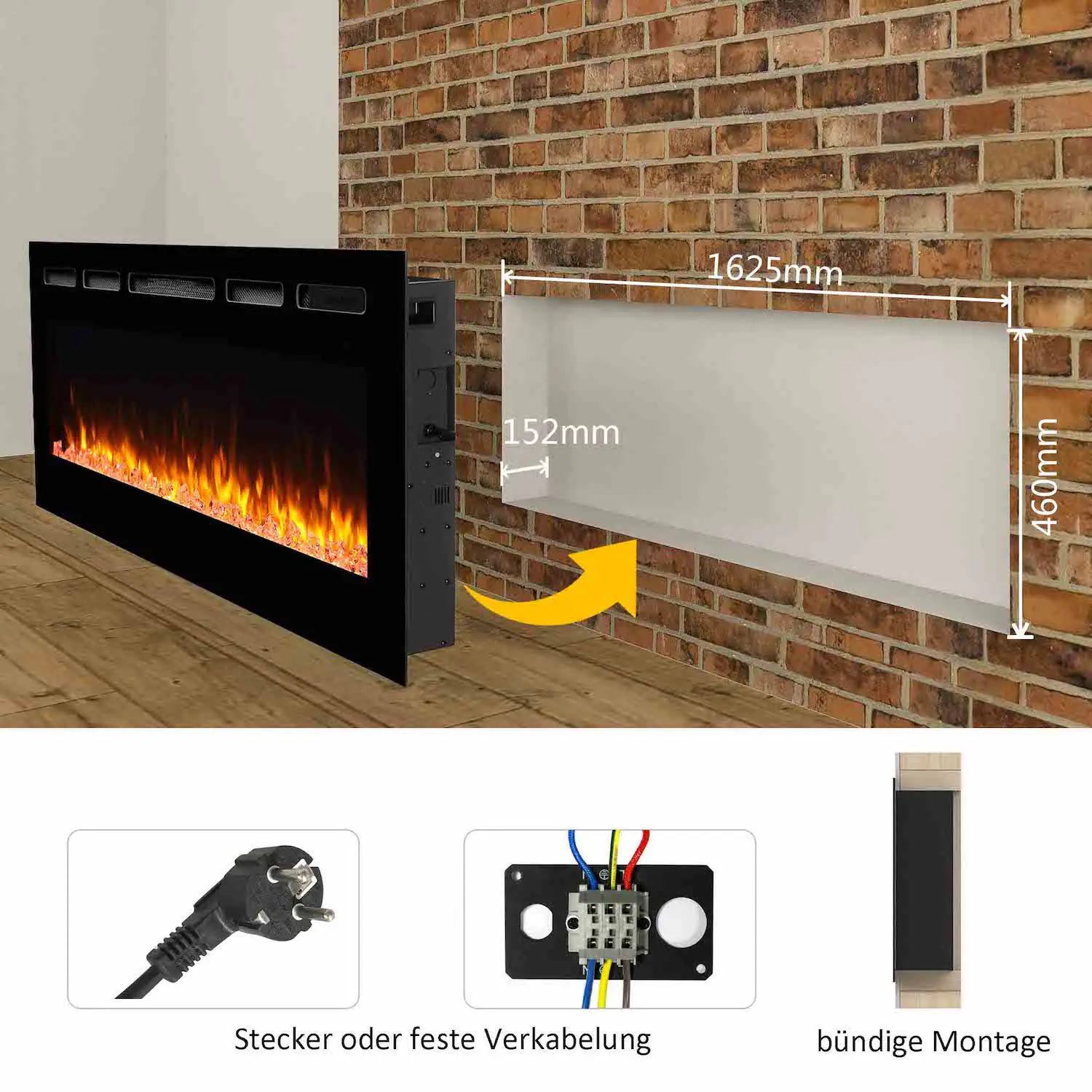 Balderia Elektrokamin Fiamma 68 - Elektrischer Einbaukamin
