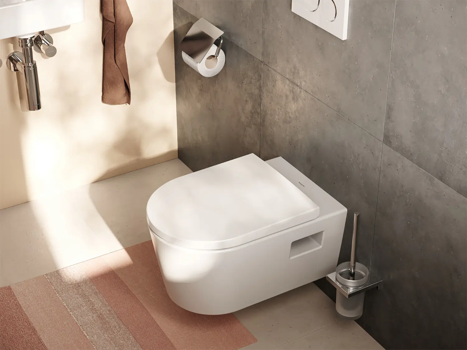 Hansgrohe Wand WC spülrandlos EluPura Tiefspüler weiß inkl. WC-Sitz 