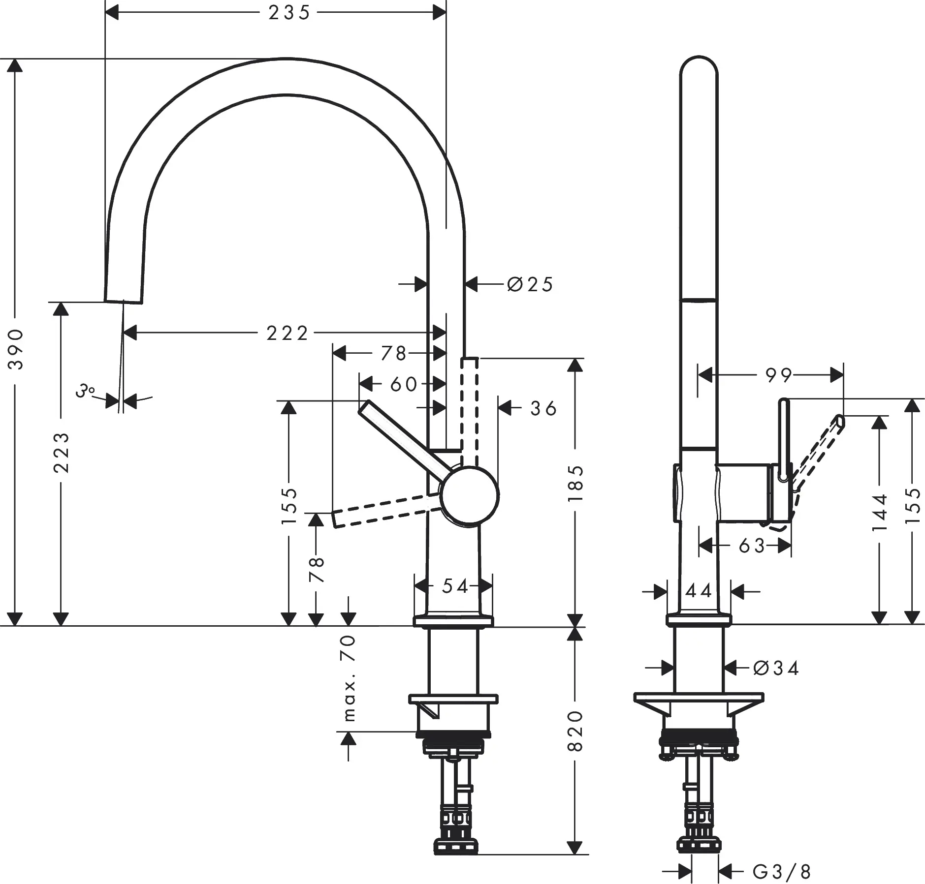 Hansgrohe Küchenarmatur 220 Talis M54 chrom