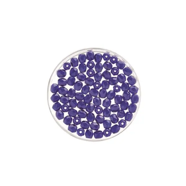 Glorex Glasschliff Perlen 4 mm 100 Stück, azurblau