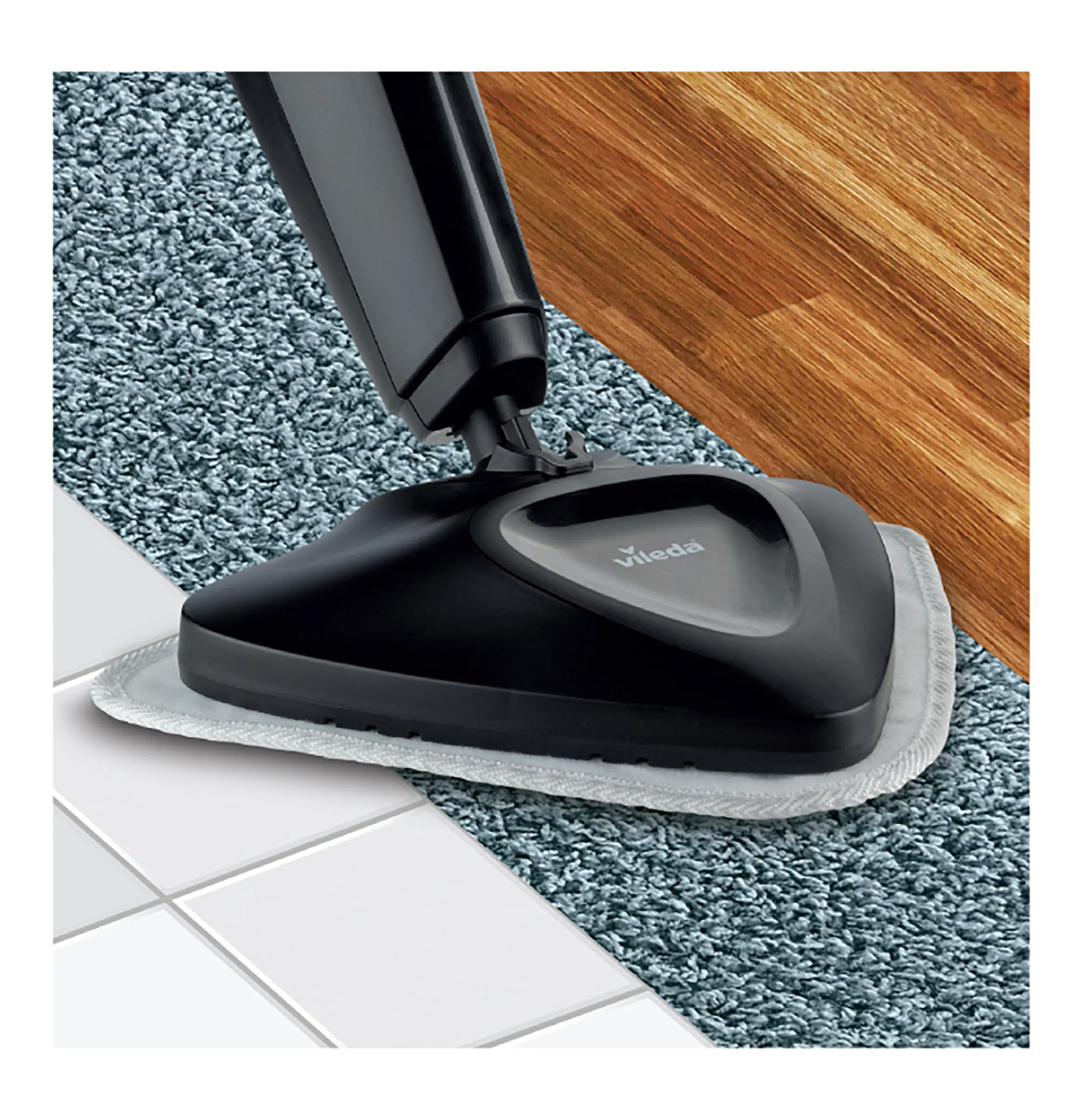 Vileda Dampfreiniger Steam Plus inklusive Teppichgleiter
