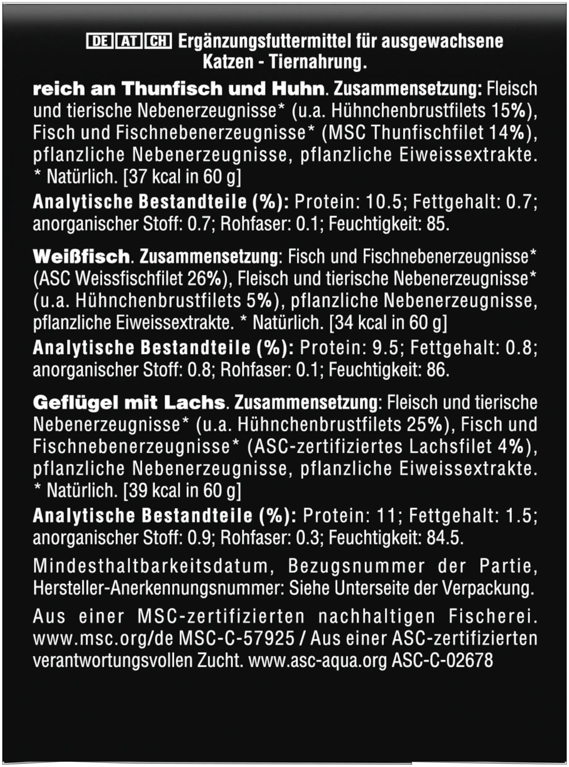 Sheba Katzennassfutter Filets MP Adult 6 x 60 g verschiedene Sorten