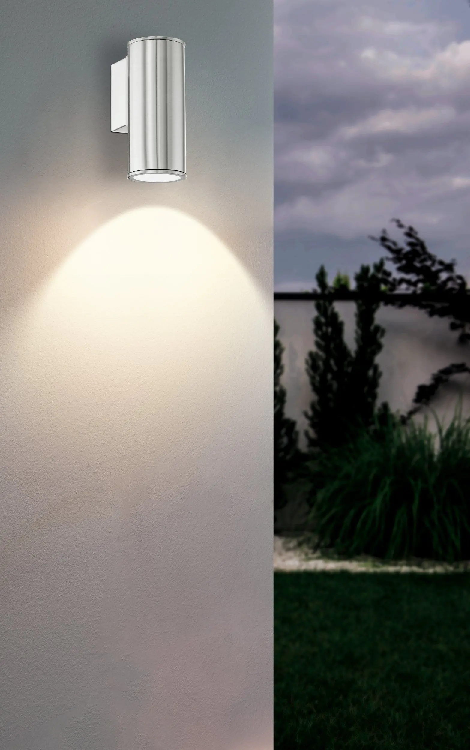 Eglo LED Außen-Wandleuchte Riga edelstahl 15 x 6,5 cm GU10