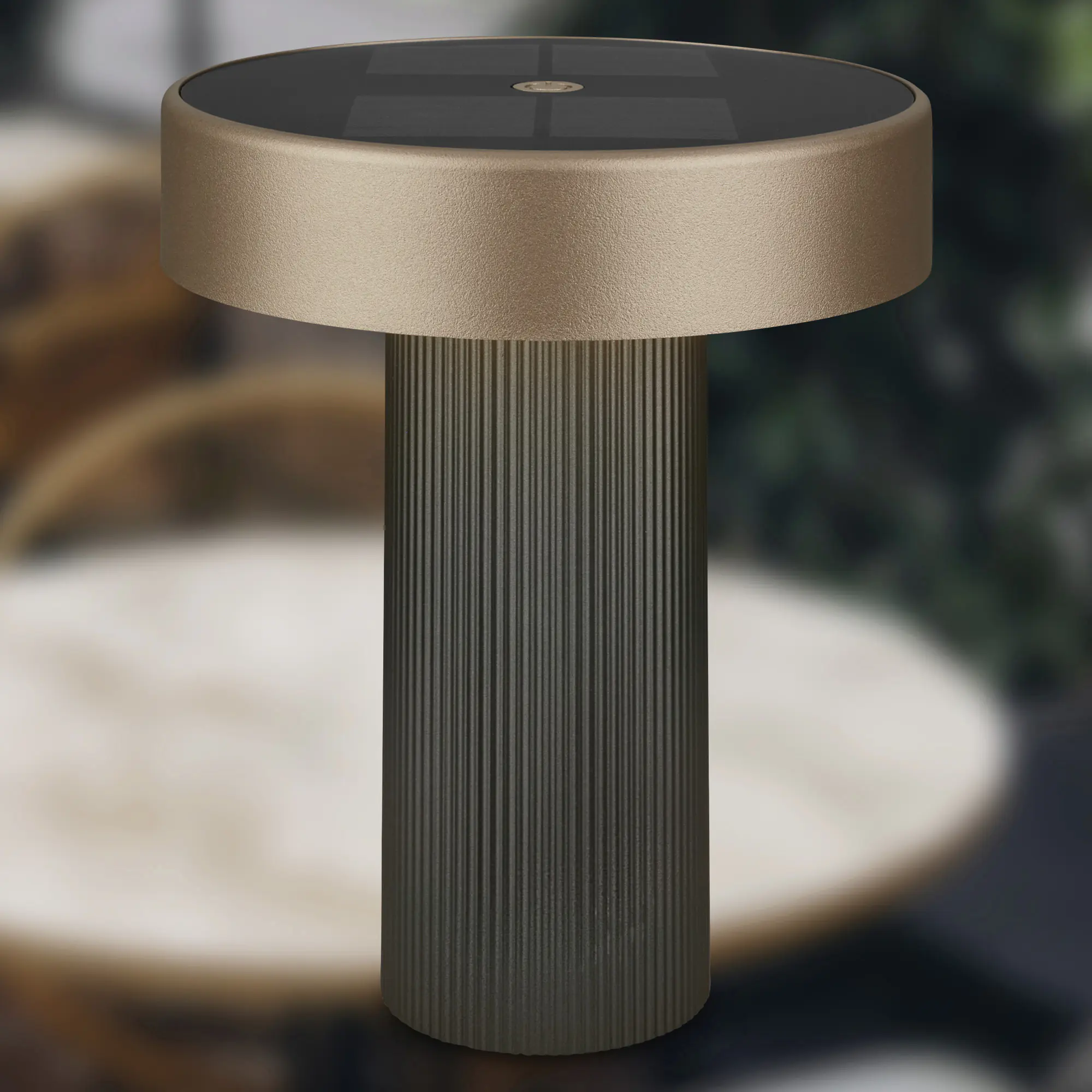 Briloner LED Solar-Tischleuchte Poga Ø 16 x 20 cm warmweiß anthrazit-bronze dimmbar