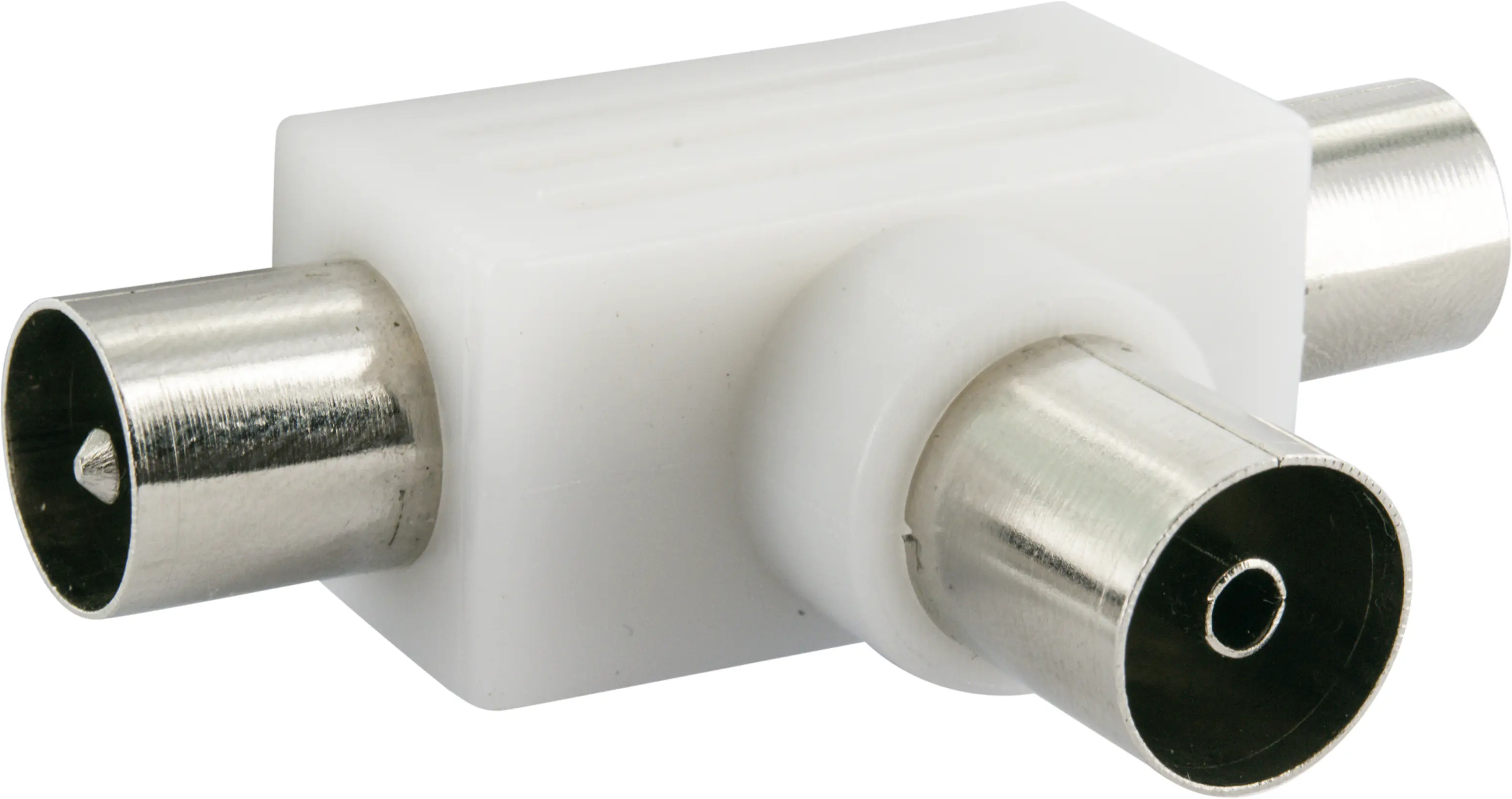 Schwaiger Anschlussverteiler ASV25 532 für TV Kunststoff weiß, 1x IEC Buchse auf 2x IEC Stecker