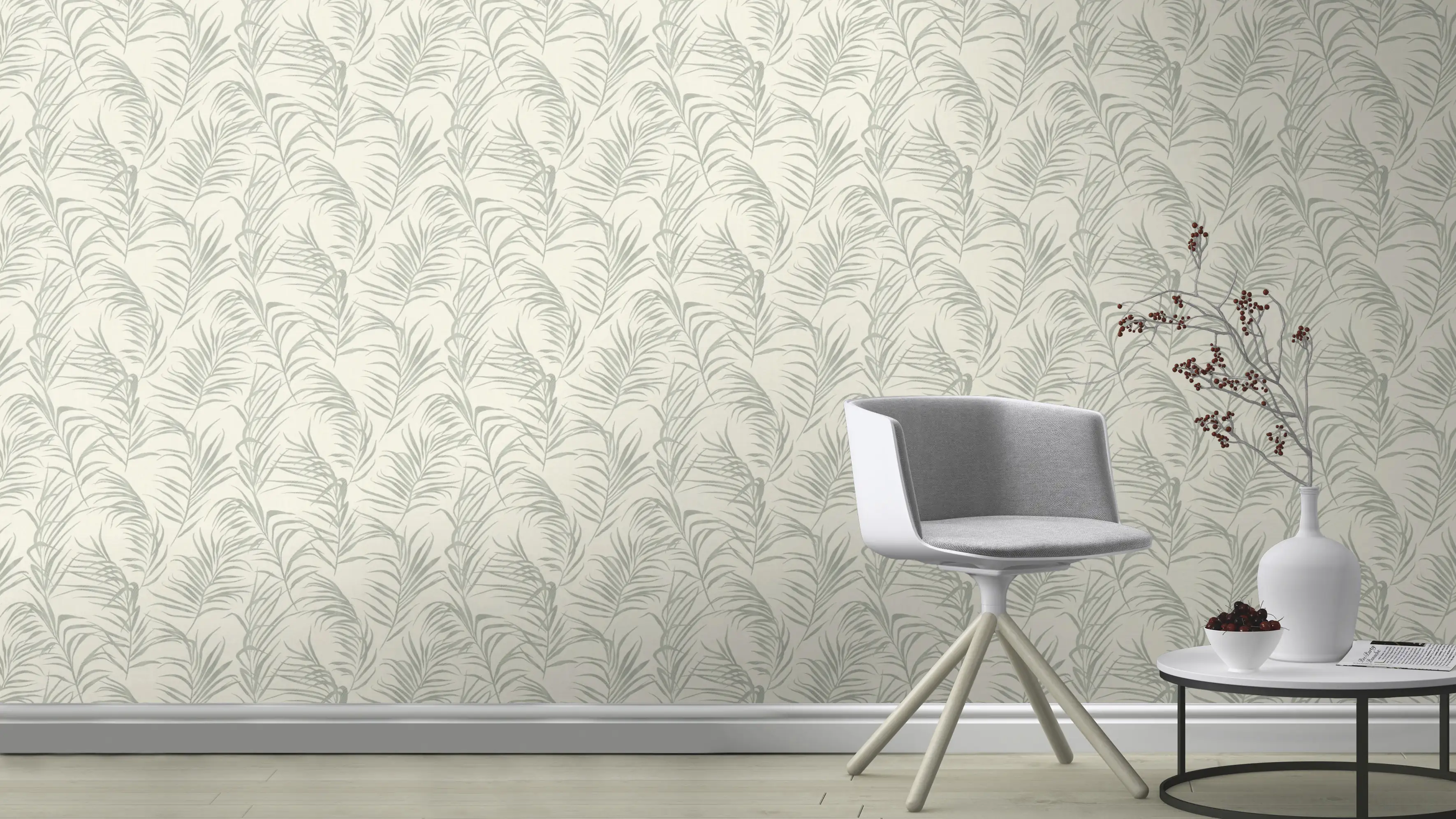 Rasch Vliestapete 560855 Barbara Home III, Blätter beige grün, 10,05 x 0,53 m