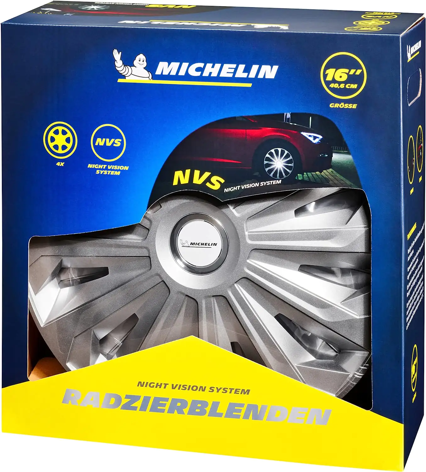 Michelin Radzierblenden Monique 40 cm (16 Zoll) silber 4 Stück