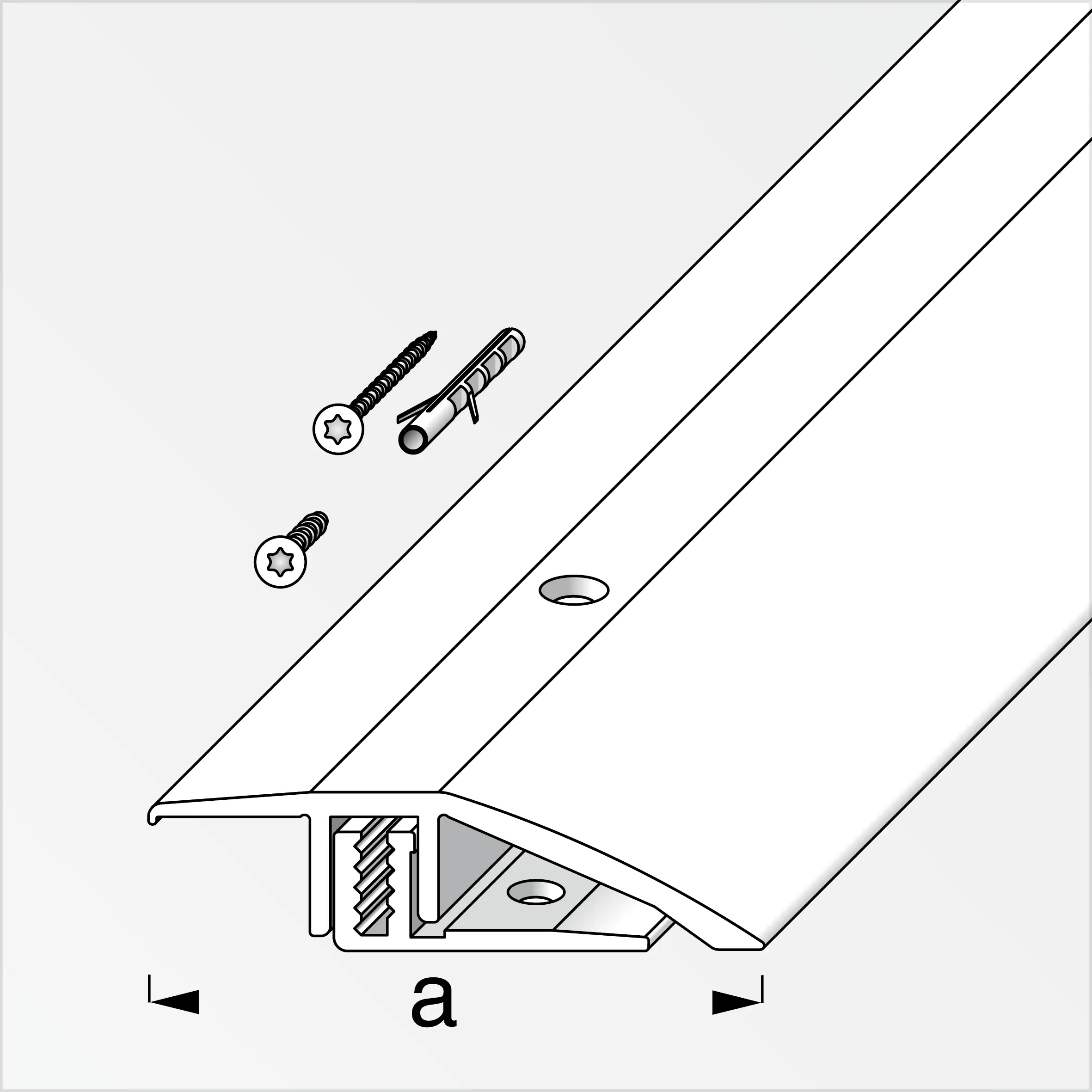 alfer Niveauausgleichs- Träger-Profil 1 m, 45 x 7 - 15 mm dunkelgrau
