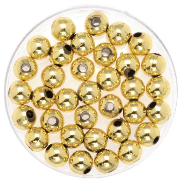 Glorex Deko Perlen 6 mm 75 g, goldfarben