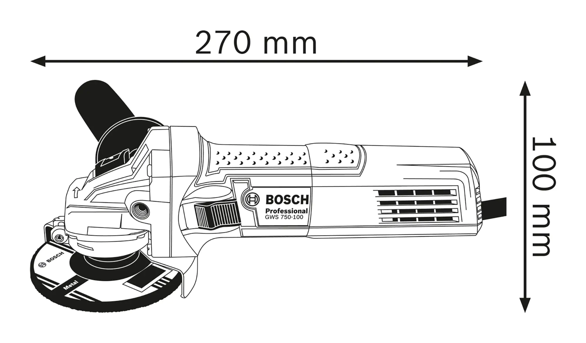 Bosch Professional Winkelschleifer GWS 750 W