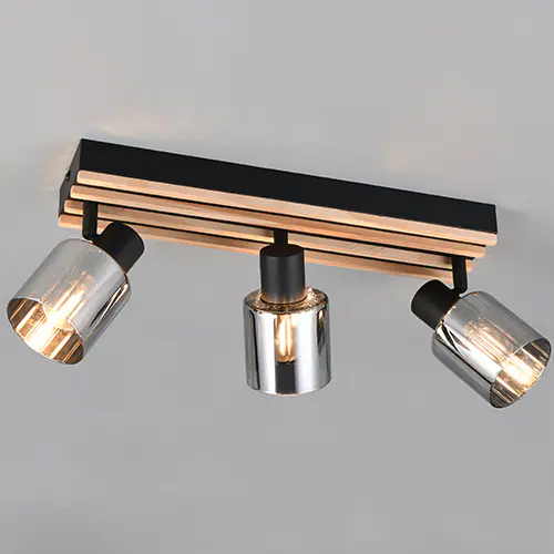 Reality Strahler Travia 3-flammig schwarz matt E14
