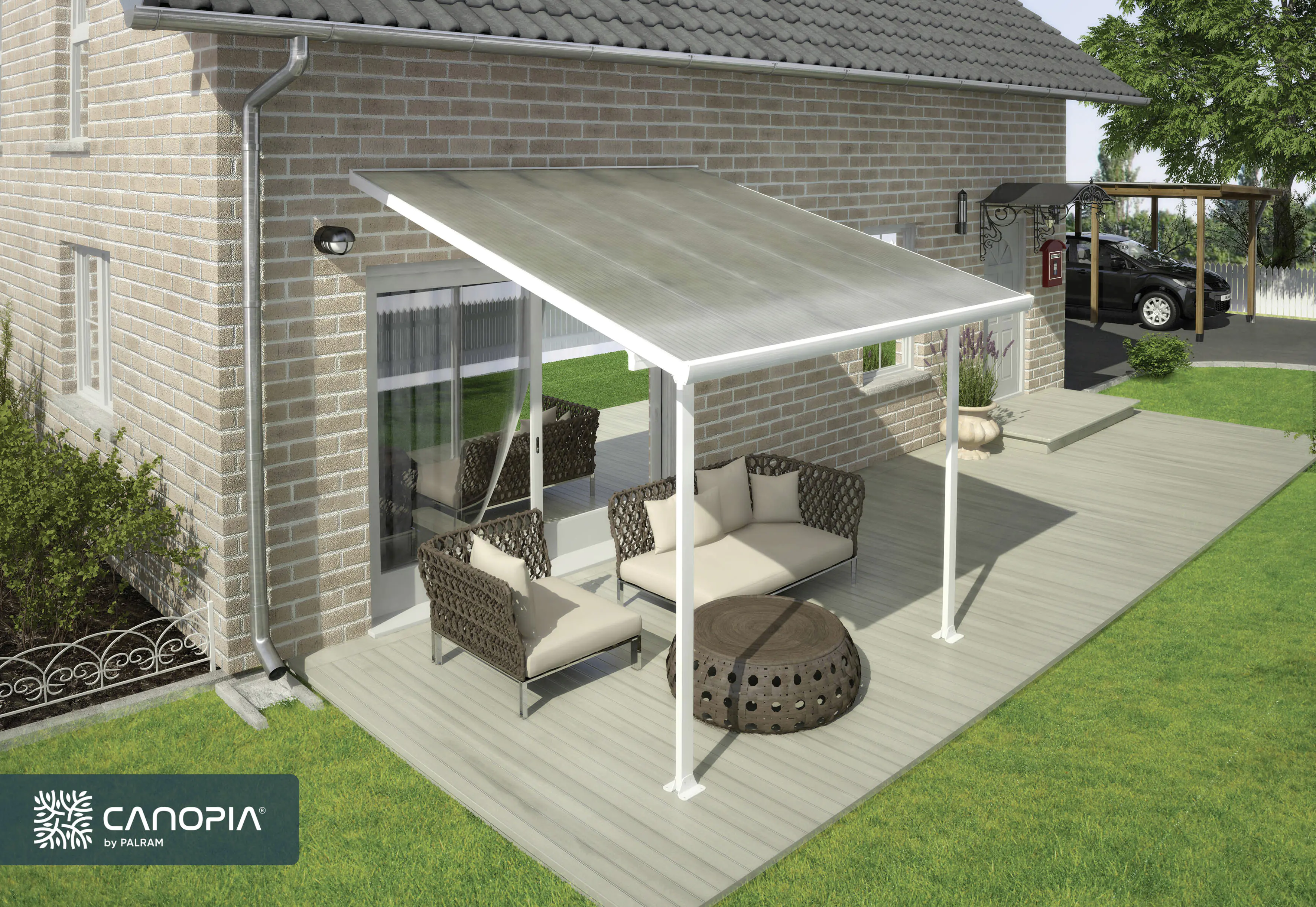 Canopia Terrassenüberdachung Feria  307 x 294 cm weiß