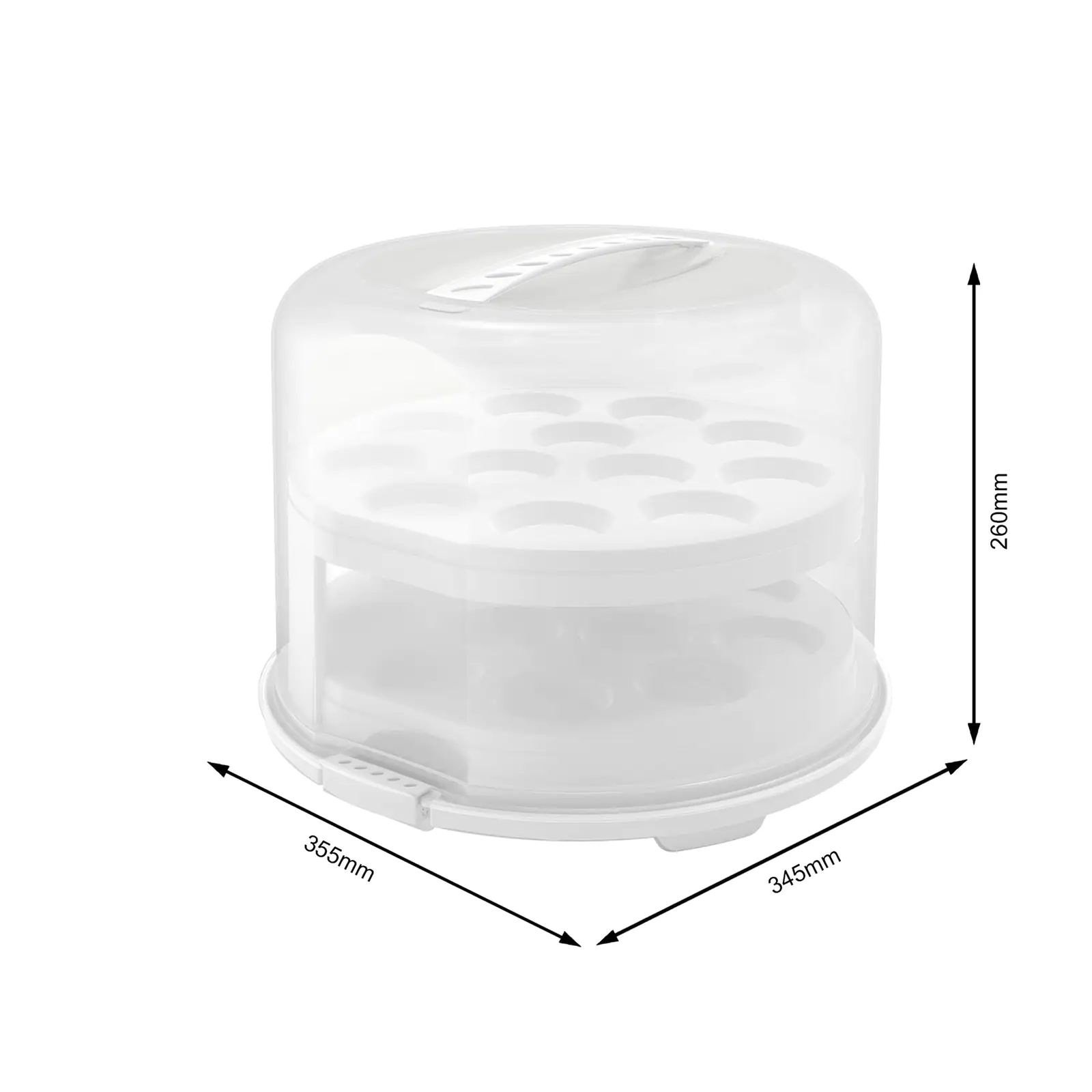 Rotho Tortenglocke Fresh XL mit Trays 26 cm inkl. zwei Einsätzen weiß