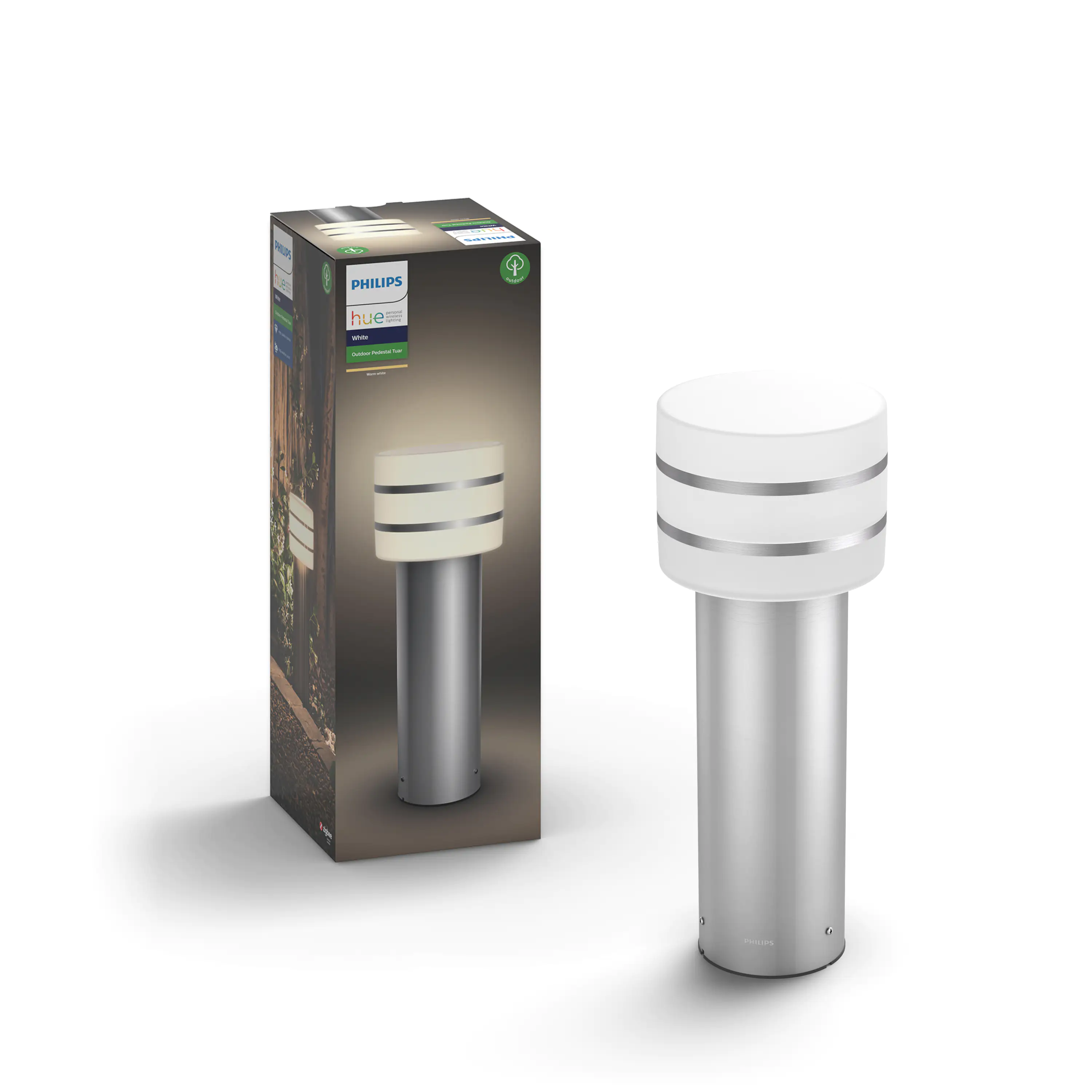 Philips Hue LED Sockelleuchte White Tuar edelstahl 40 x 15 cm dimmbar