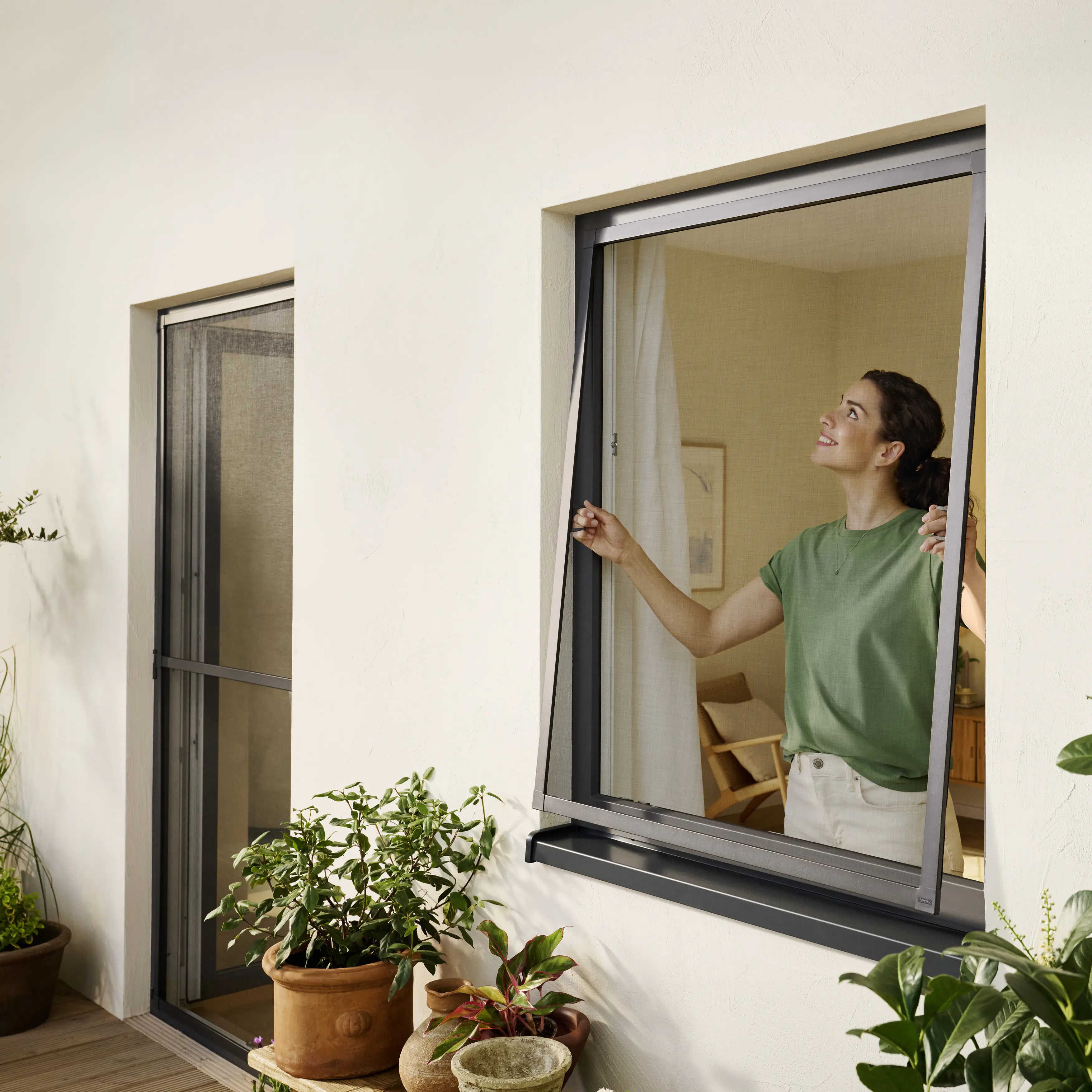 tesa Fliegengitter-Fenster Comfort im Alurahmen 120 x 150 cm weiß