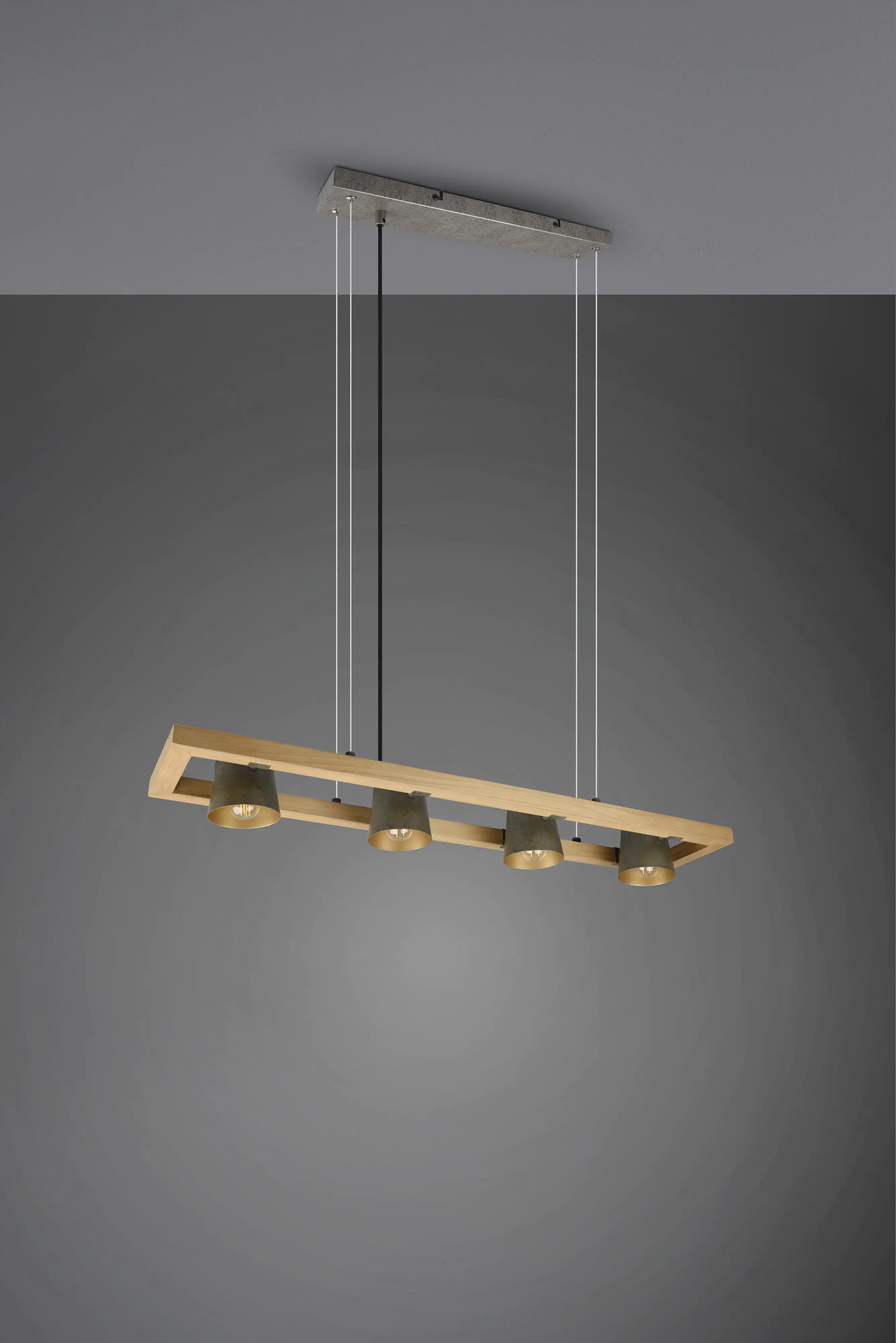 Trio Leuchten Pendelleuchte Bell 4-flammig nickel antik