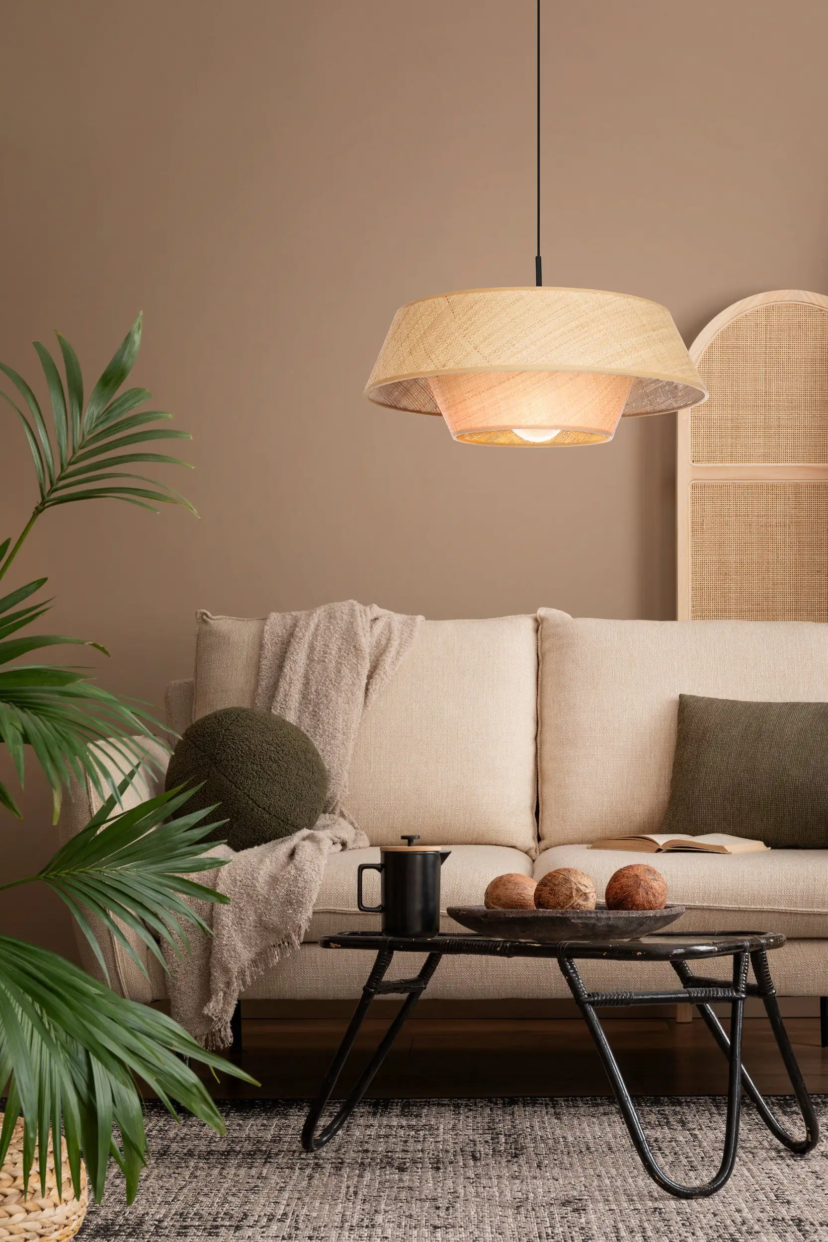 Eglo Pendelleuchte Marford natur 50 x 110 cm E27