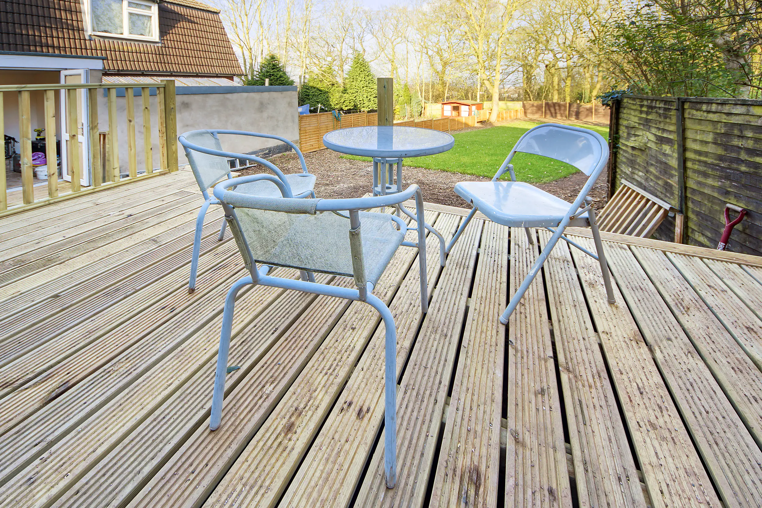 Terrassendiele Kiefer 200 x 14,5 x 2,8 cm grob/fein grün imprägniert