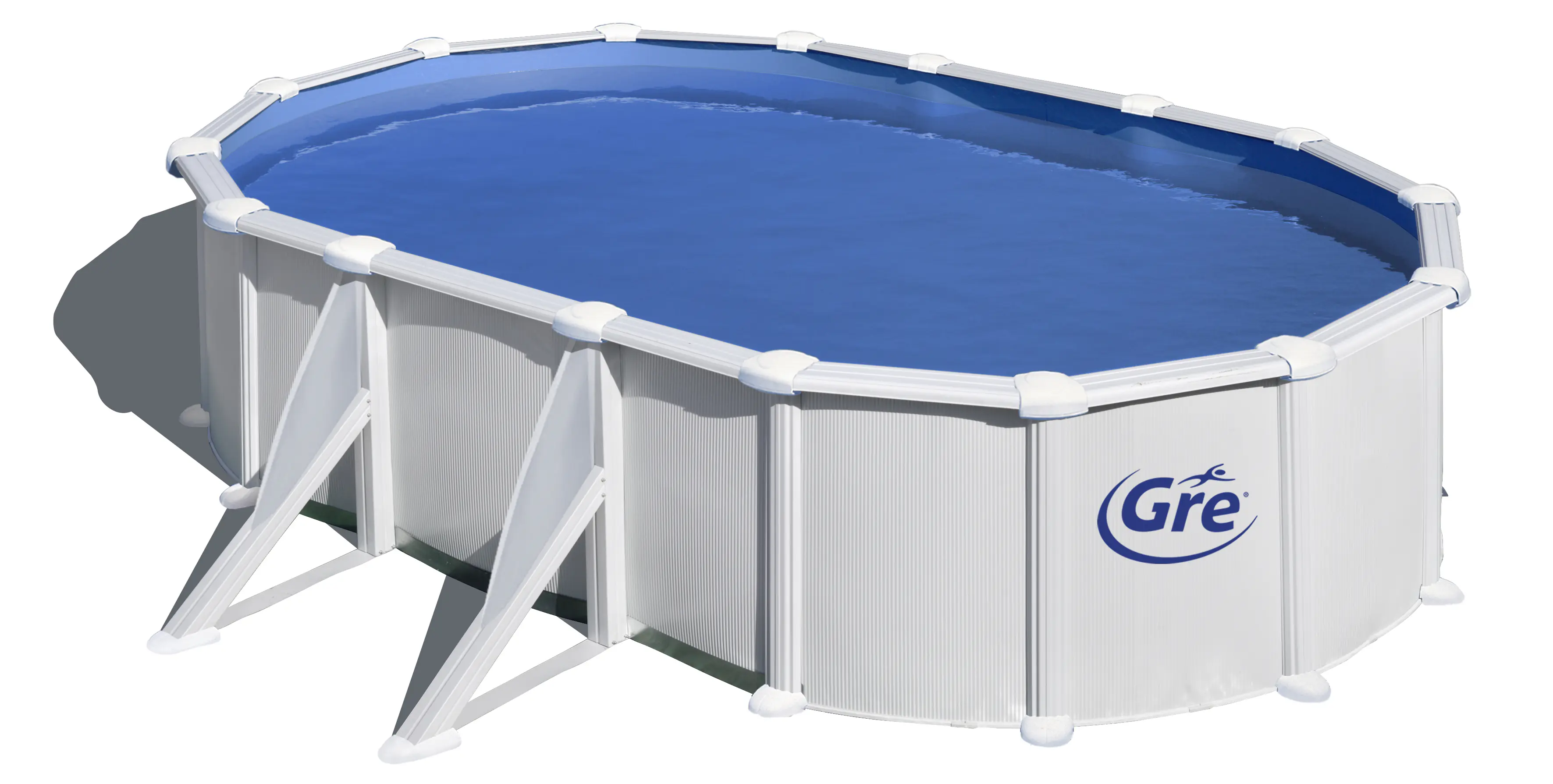 Gre Stahlwandpool Atlantis oval 610 x 375 x 132 cm, weiß