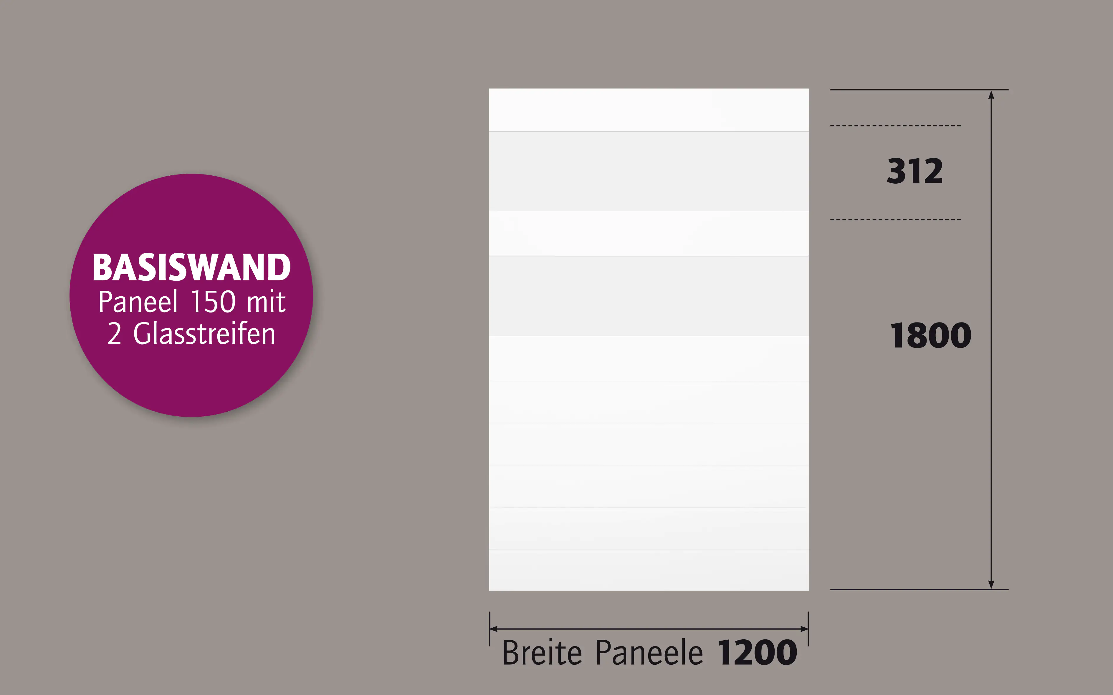 Ambiente Alu-Zaun Paneel 150 + ESG 8 mm 120 cm x 180 cm 22 mm stark