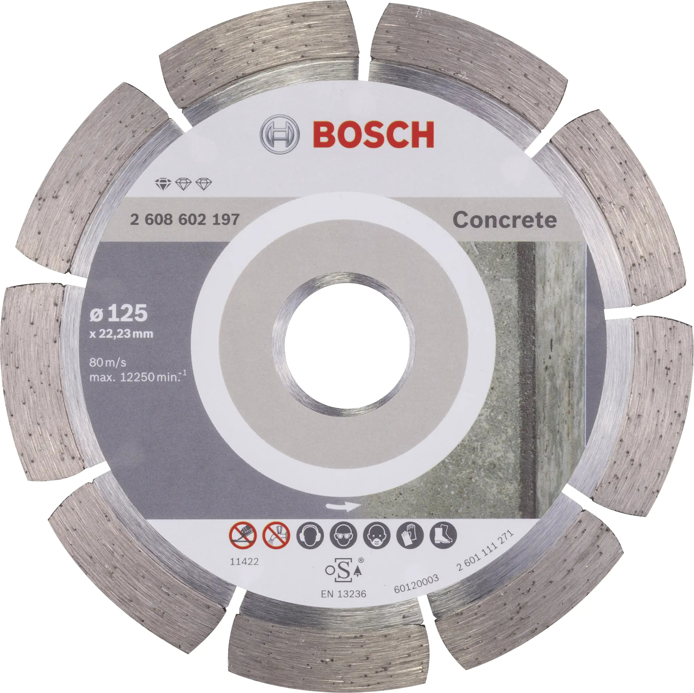 Bosch Trennscheibe 125 x 22,23 mm Diamant Beton Standard Concret