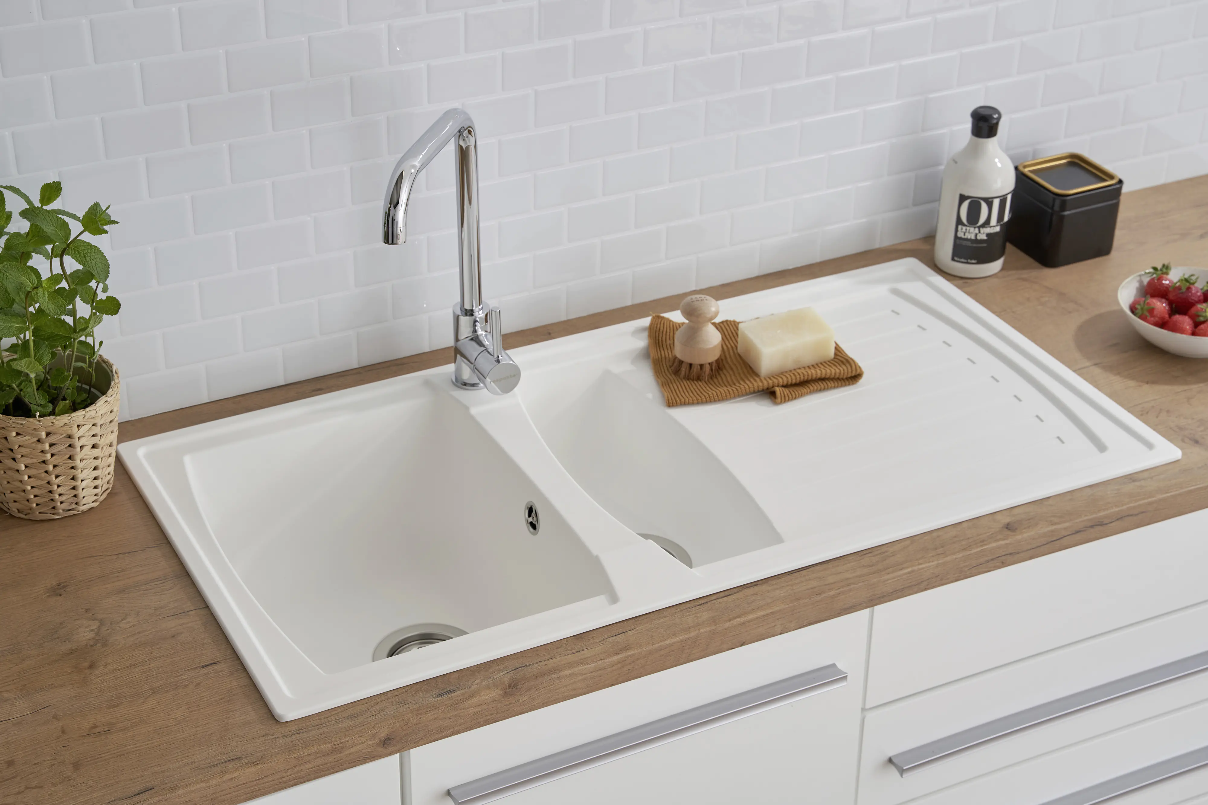 respekta Mineralite Einbauspüle BOSTON100X50W