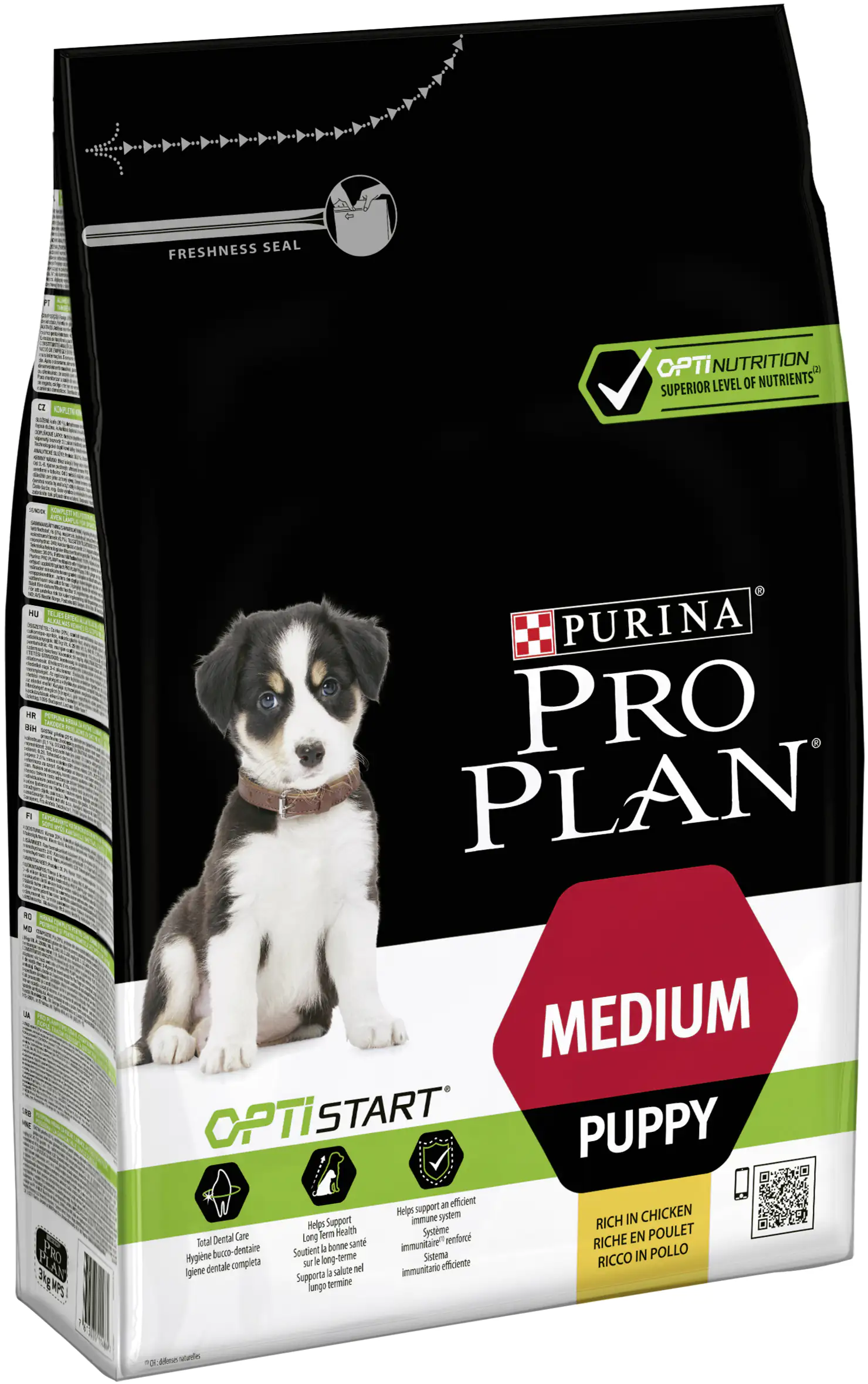 Purina Pro Hundetrockenfutter Junior Medium 3 kg Huhn & Reis