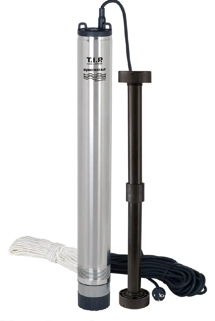 T.I.P. Tiefbrunnenpumpe BigWell 90/53 AUT, 900 Watt, 5.400 l/h, Edelstahl