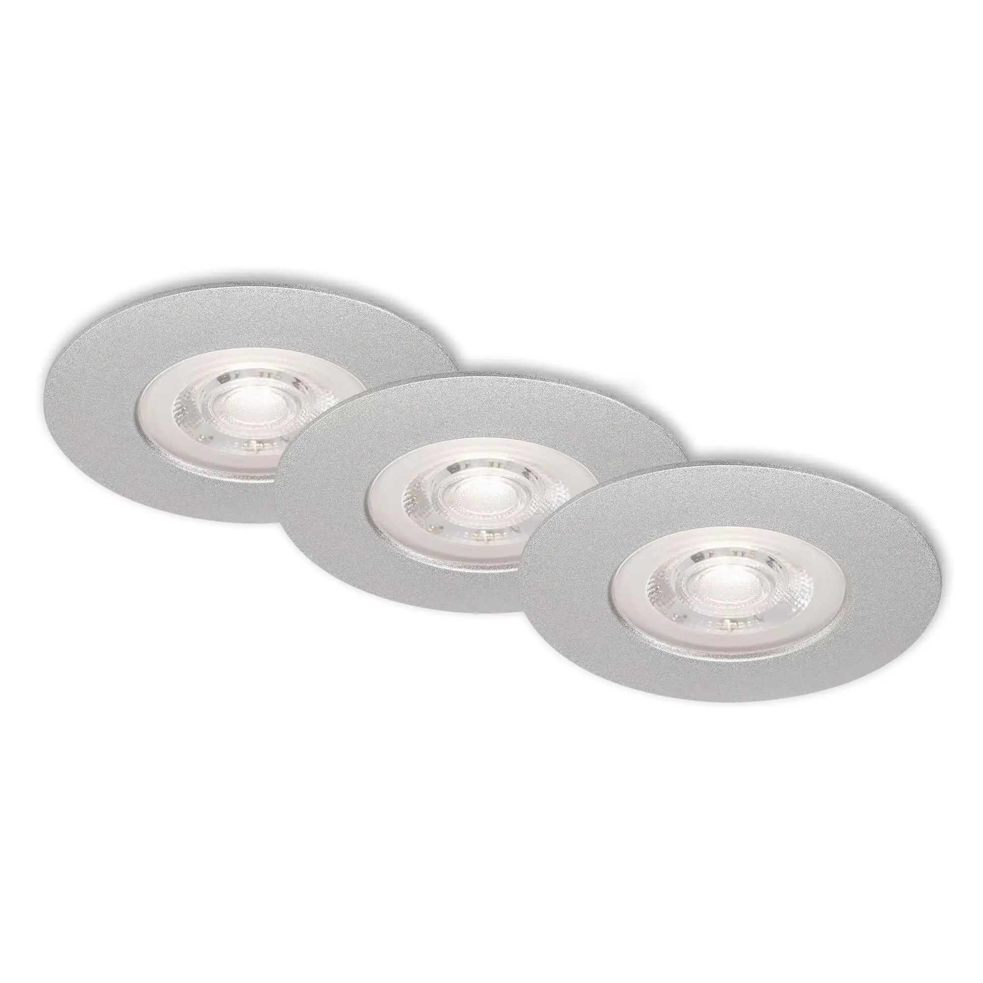 Briloner LED Einbauleuchte Kulana chrom-matt Ø 9 cm warmweiß 3er Set