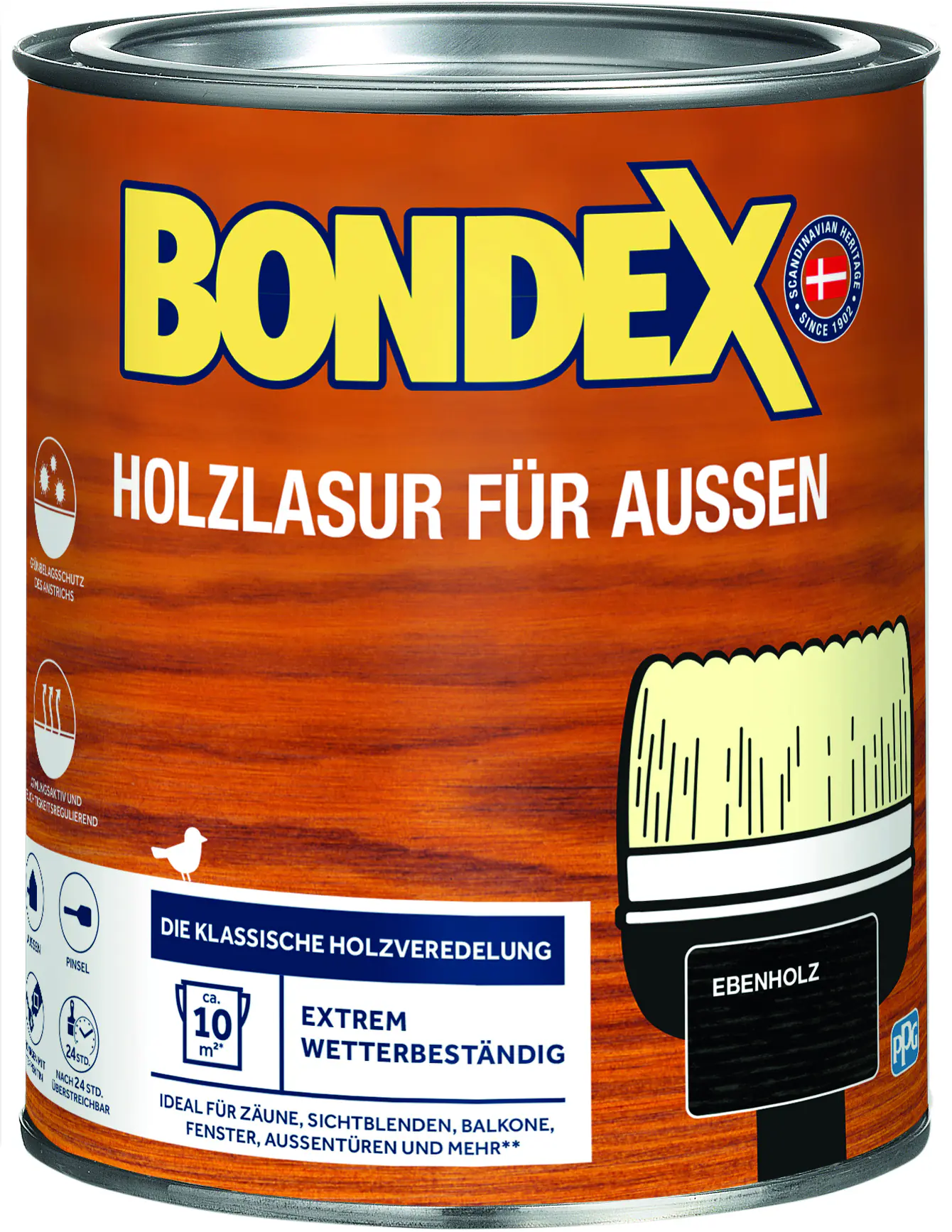 Bondex Holzlasur für Außen 750 ml ebenholz