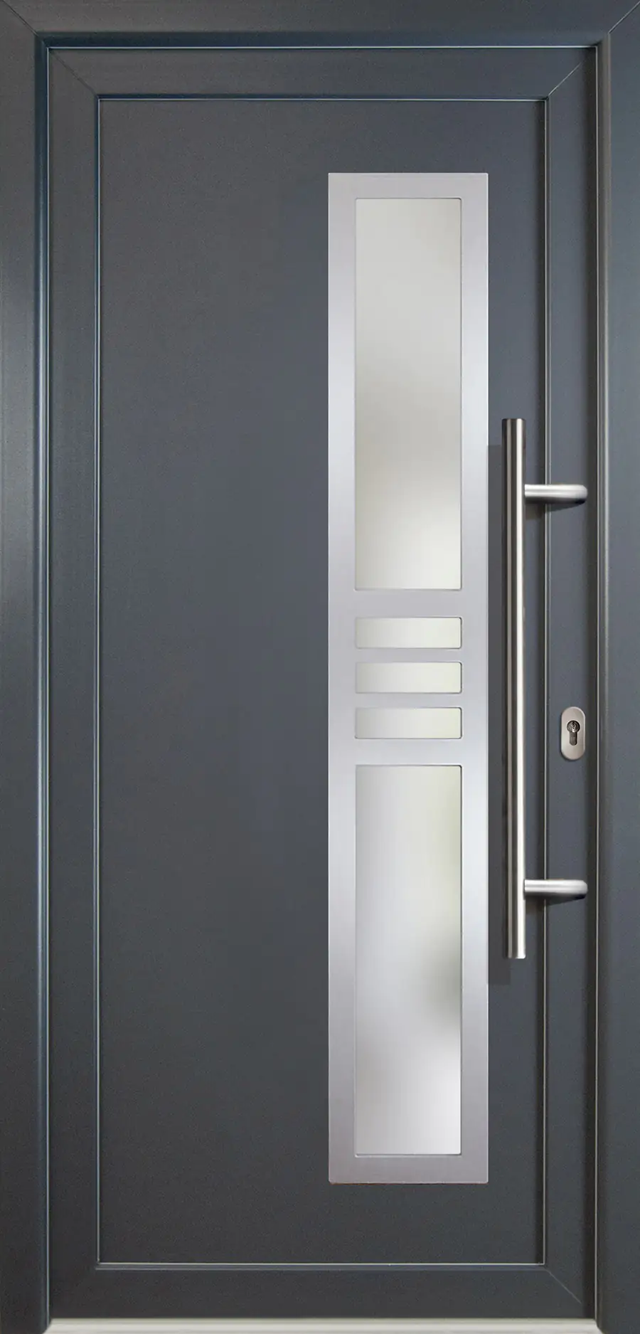 Meeth Haustür Signum Aluminium Modell 53 88 x 200 cm DIN rechts weiß/titan