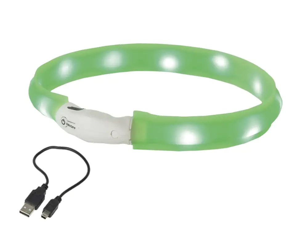 Nobby LED Leuchthalsband Visible M grün
