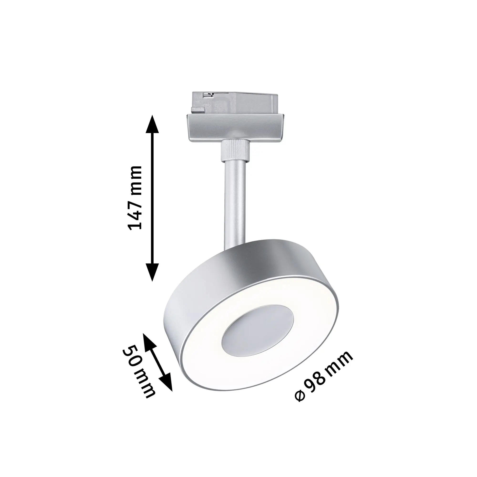 Paulmann URail LED Einzelspot Circle chrom matt 9,8 x 15,4 cm warmweiß