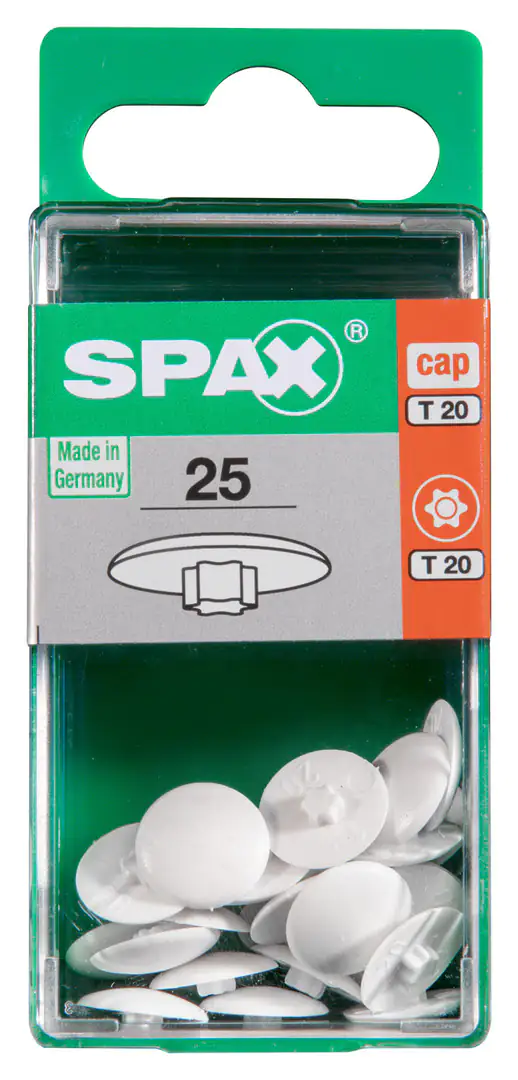 Spax Abdeckkappen weiß zum stecken - 25 Stk.