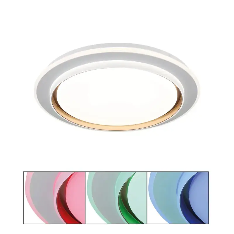 Globo Deckenleuchte Janice Ø 49 x 7 cm weiß matt RGB
