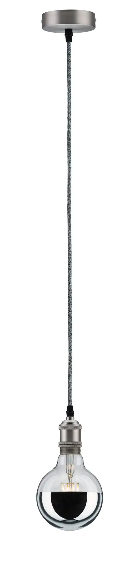 Paulmann Pendelleuchte Neordic Eldar Grau/Nickel gebürstet E27 Metall