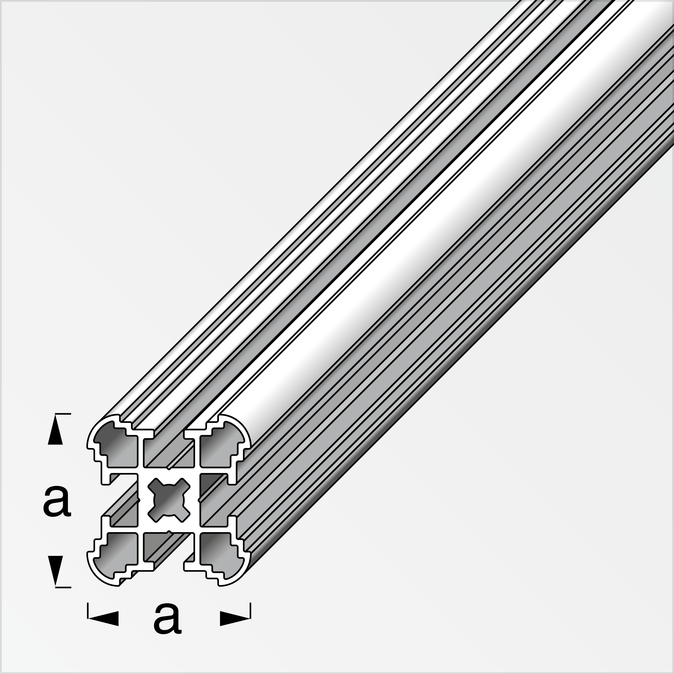coaxis®-Säulen-Profil, schmal 2.5 m, 27.5 mm Aluminium eloxiert silber