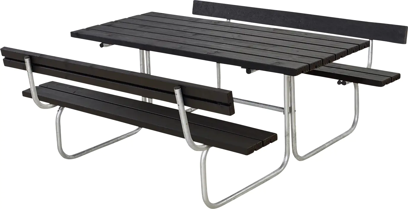 Plus Kombimöbel Classic 177 x 177 x 75 cm mit 2 Rückenlehnen, schwarz
