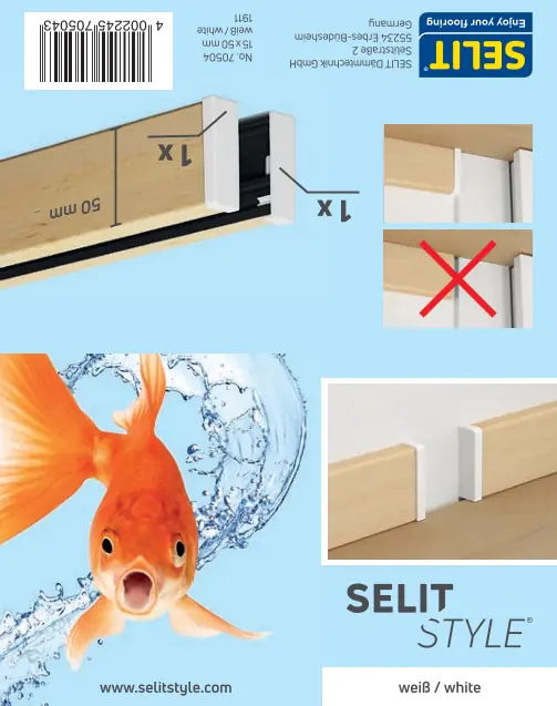 SELITSTYLE Verbinder weiß Höhe 50 mm 2 Stück