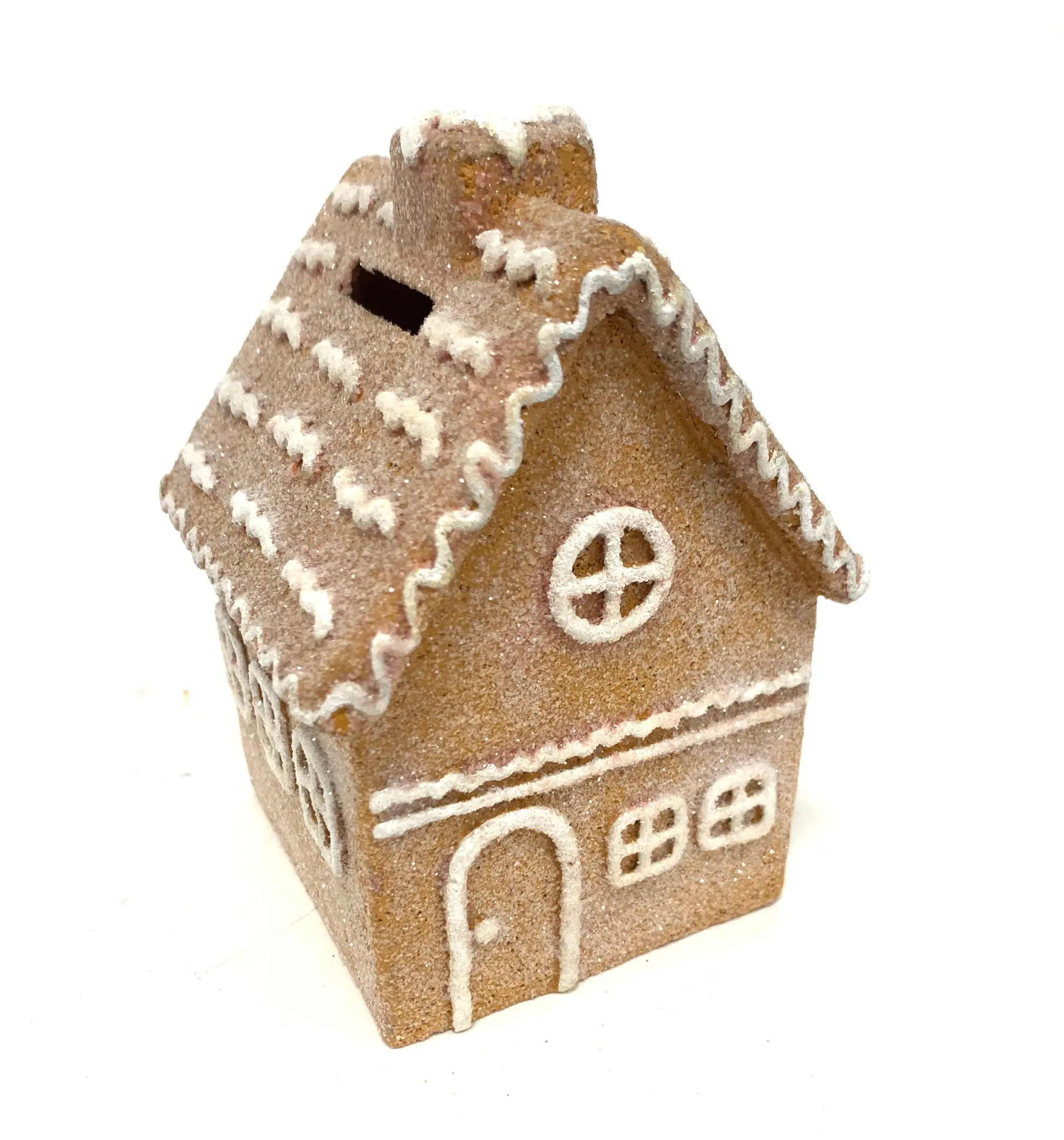 Figur Lebkuchenhaus 13 x 9,5 x 10 cm braun