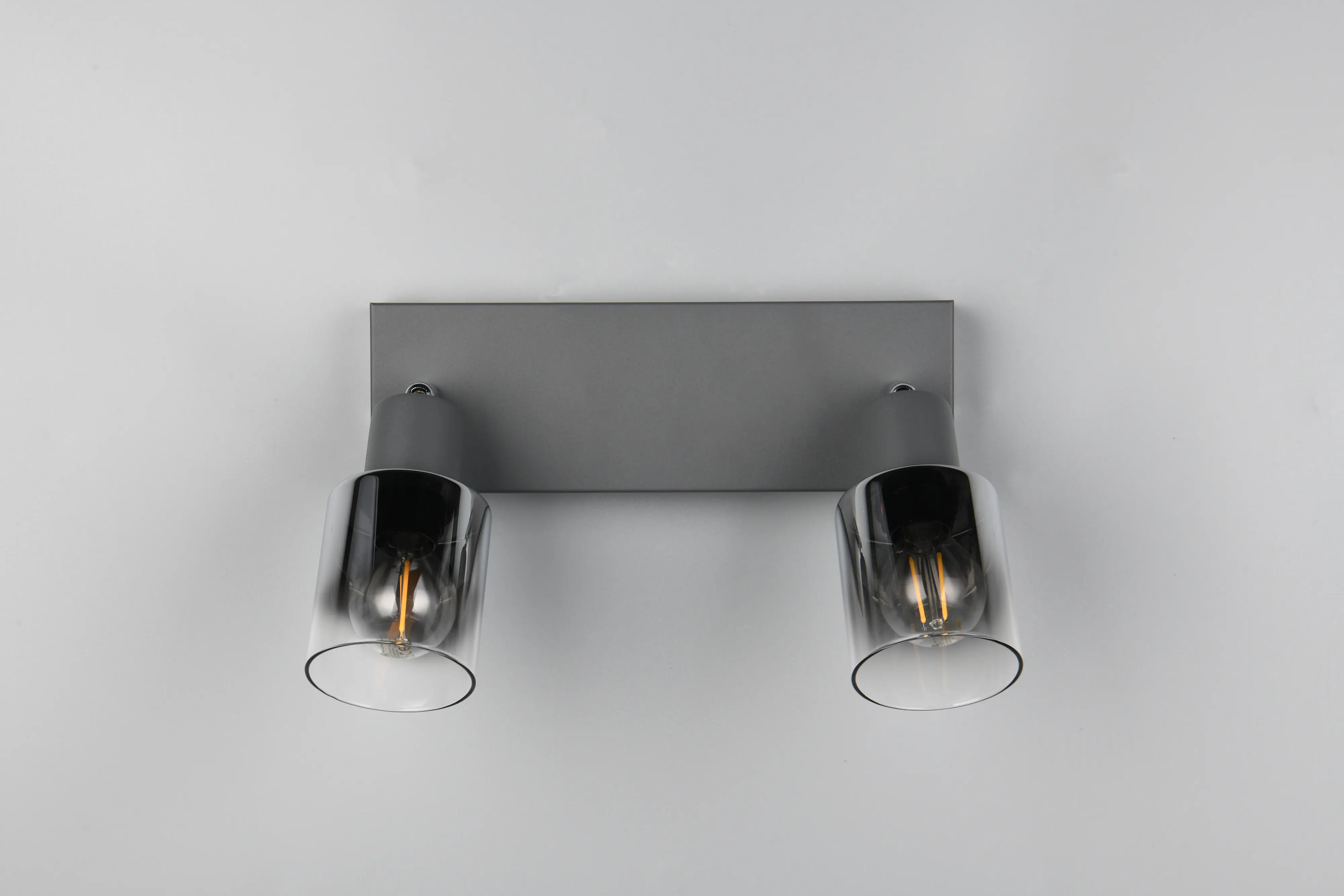 Reality Deckenstrahler 2er Spot Cadiz E14  schwarz Metall Glas