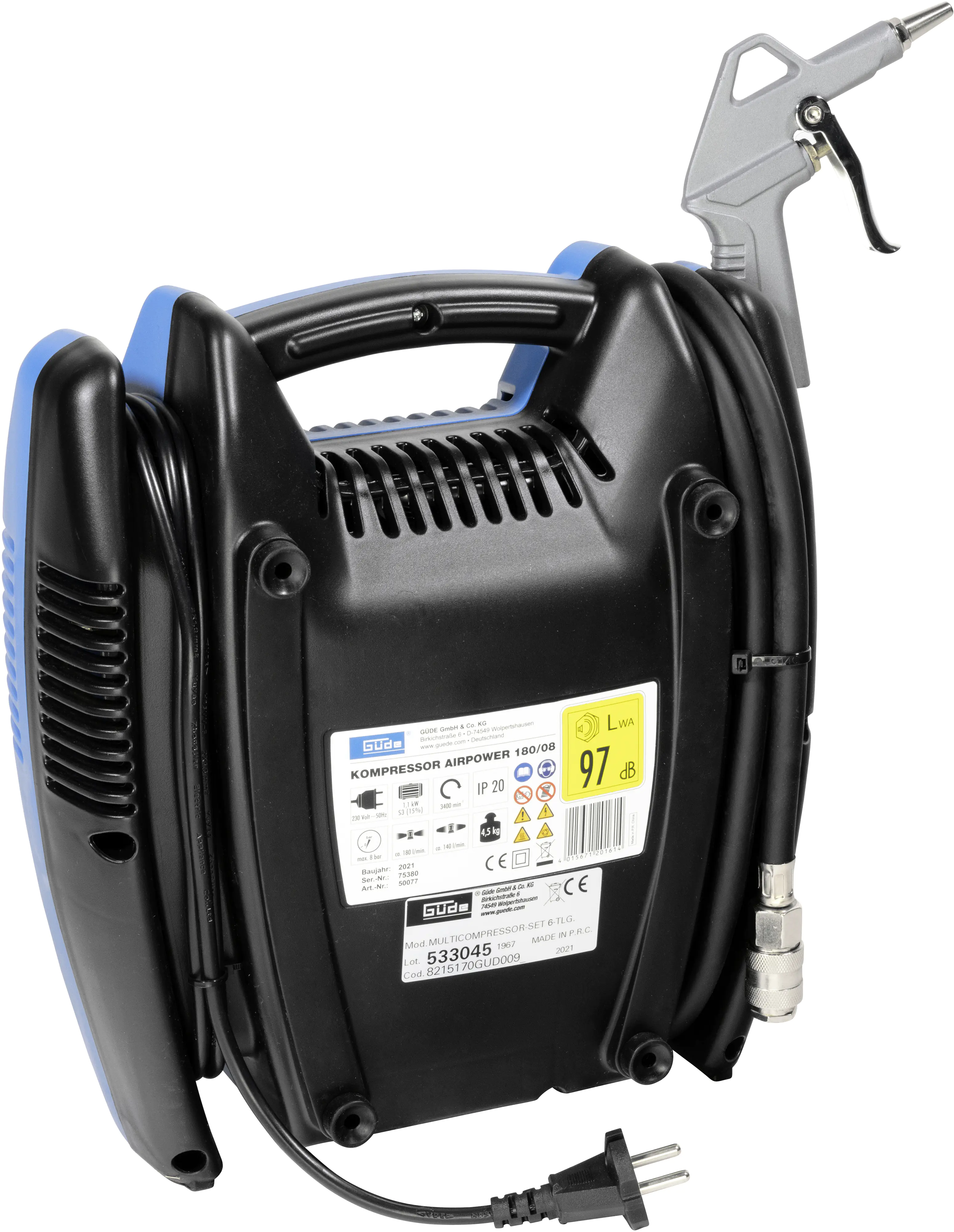 Güde Multikompressor-Set Airpower 180-08 8 bar 180 l/min 1,1 kW
