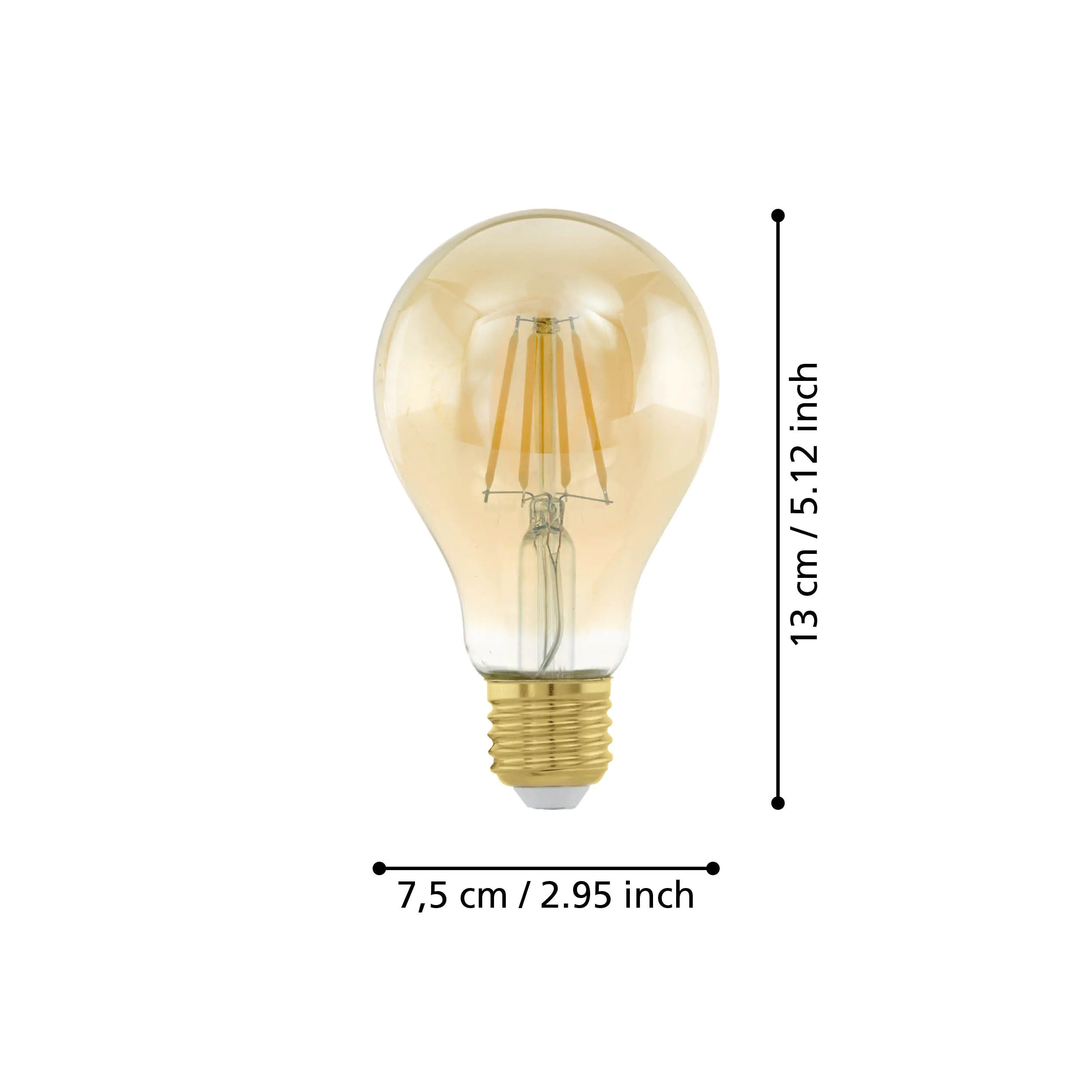 Eglo LED Leuchtmittel A75 E27 Birnenform 4 W warmweiß amber