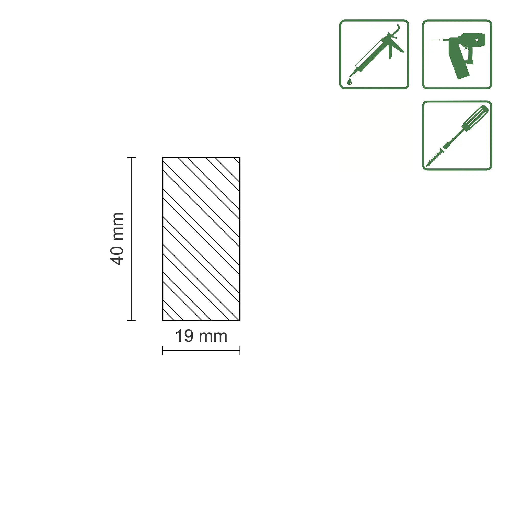 FN Neuhofer Flachleiste 100 cm 40 x 19 mm Fichte/Kiefer